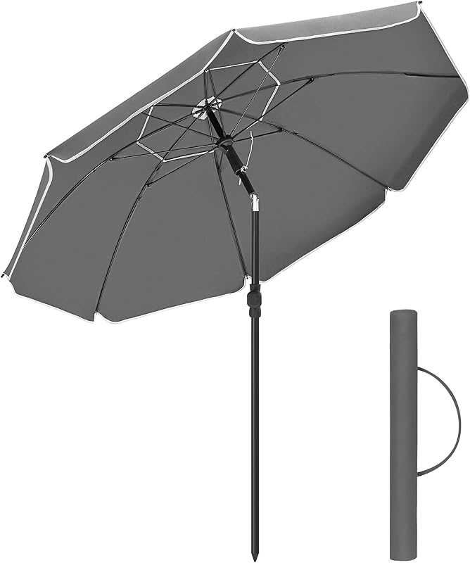 SONGMICS 160 cm-es napernyő UPF 50+ védelemmel, hajlítható, magasságállítható, szürke