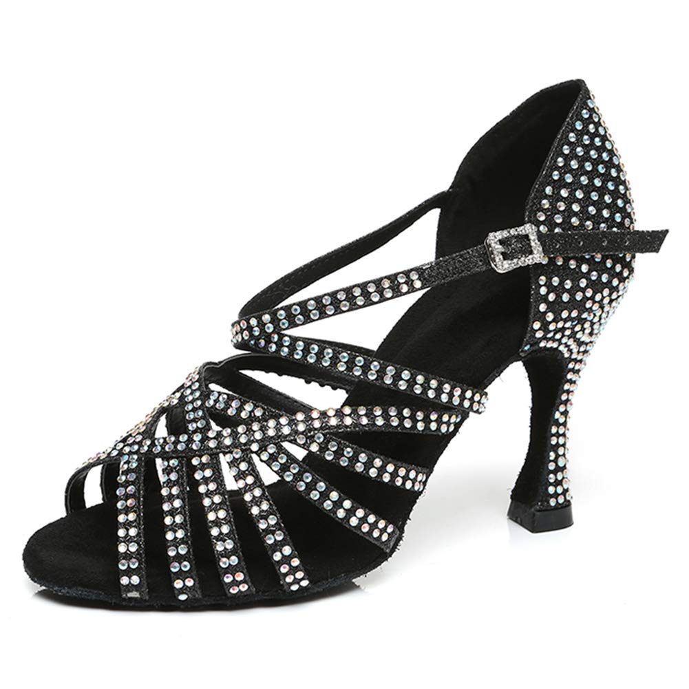 HRYOL Latino buty na studniówkę kobiety z rhinestone buty do tańca salsa i Bachata