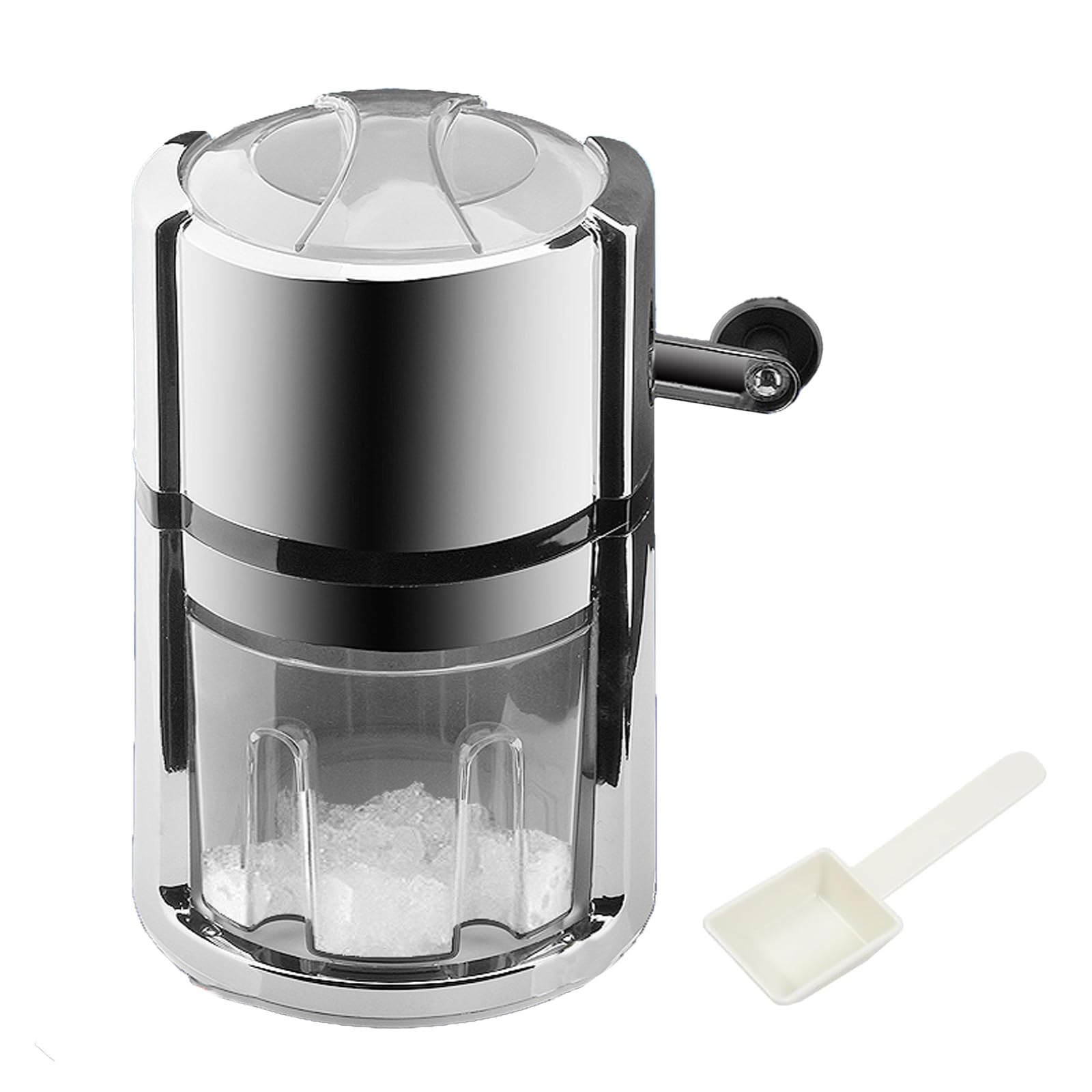 Broyeur à glace manuel en acier inoxydable - Broyeur à glace portable avec pelle à glace - Broyeur à glace pour smoothies, cocktails - Conserve la fraîcheur - Capacité : 1,1 l