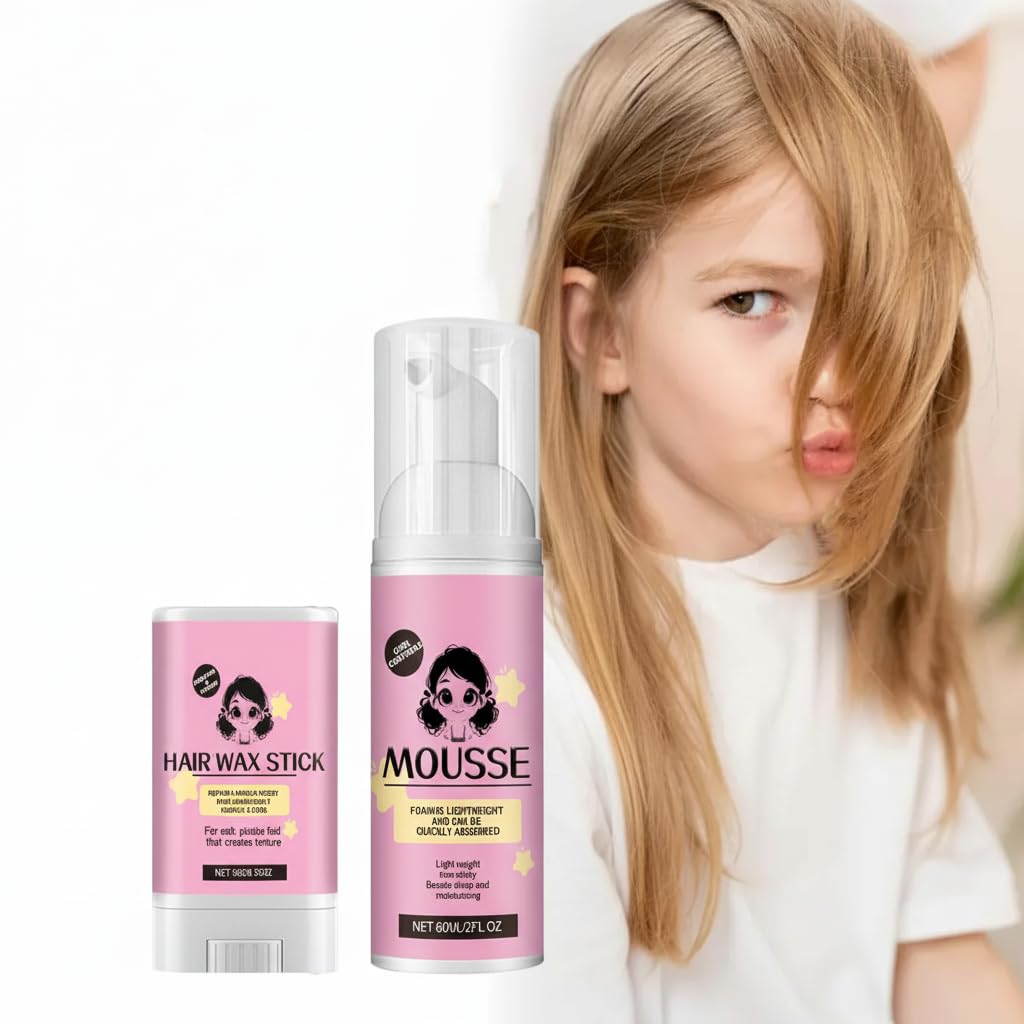 Azonee Hair Styling Curling Mousse, Natural Hair Styling Set with Hair Wax Stick, Styling Mousse Frizz Control Curly Hair, Hair Fluffy And Long-Lasting Smoot, Styling for Everyday Use, Multi-Purpose