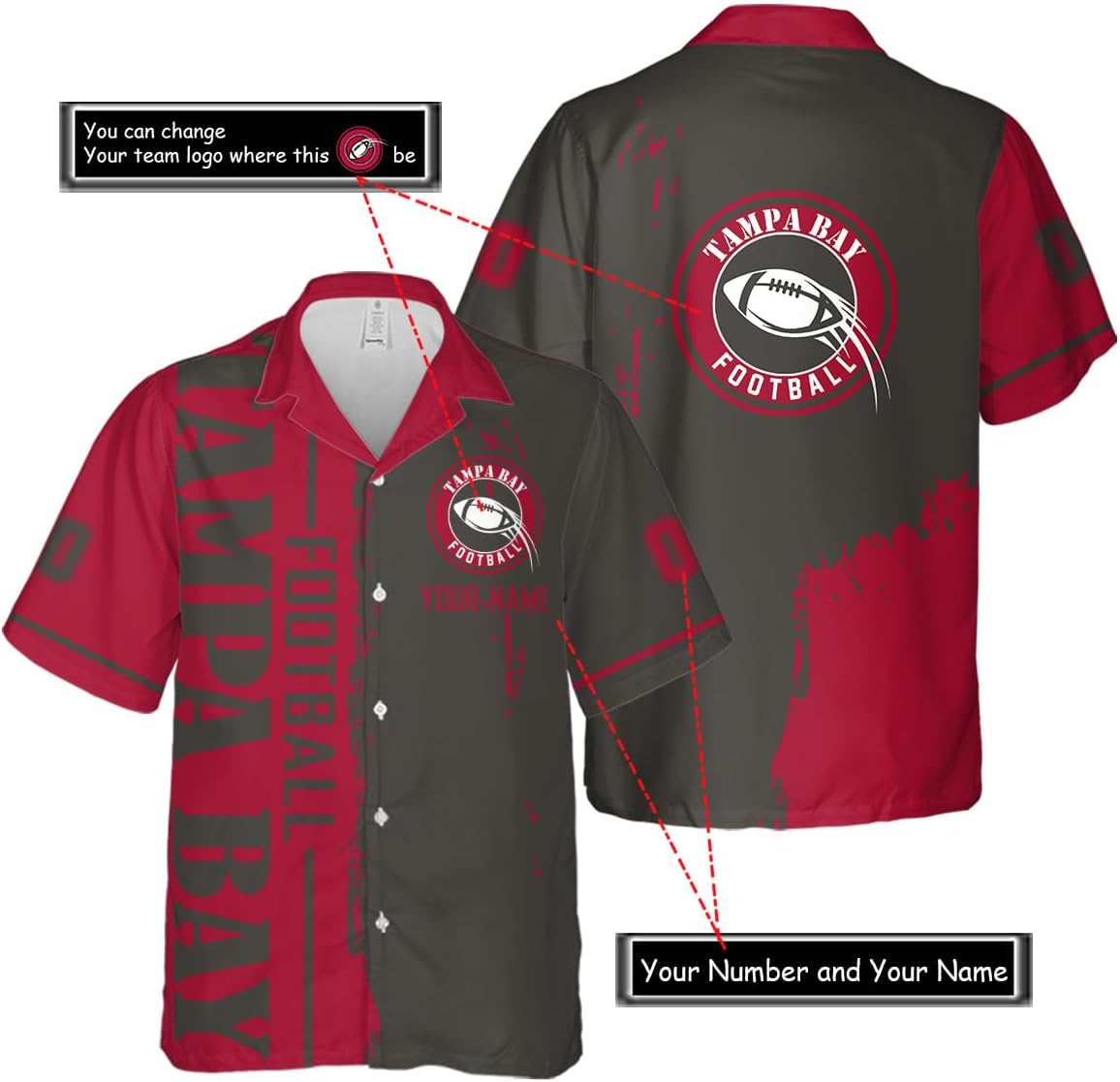 Personalized Tampa Bay Football Team Buccaneers Hawaiian Shirts for Men, Gift for Fan