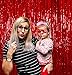 Treasures Gifted Red Foil Fringe Curtain 3 Ft x 8 Ft Metallic Tinsel Curtains Red 2 Pack Photo Booth Props Graduation Party Backdrop Sweet 16 Birthday Wedding Valentine's Day Party Decorations