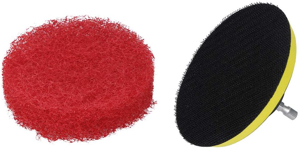 HINK-Home Cleaning Brush, Bathroom Kitchen Cleaning Drill Brush Set Power Scrub Pad Cleaning Kit Cleaning Scouring Pads, Cleaning Supplies (Red), St patrick's Products Big Sales