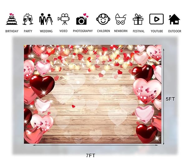 LTLYH 7x5ft Valentine's Day Backdrop Valentine's Day Decorations Banner Valentines Mother's Day Backdrop Bridal Shower Wedding Party Supplies 246 by LTLYH - Image 4