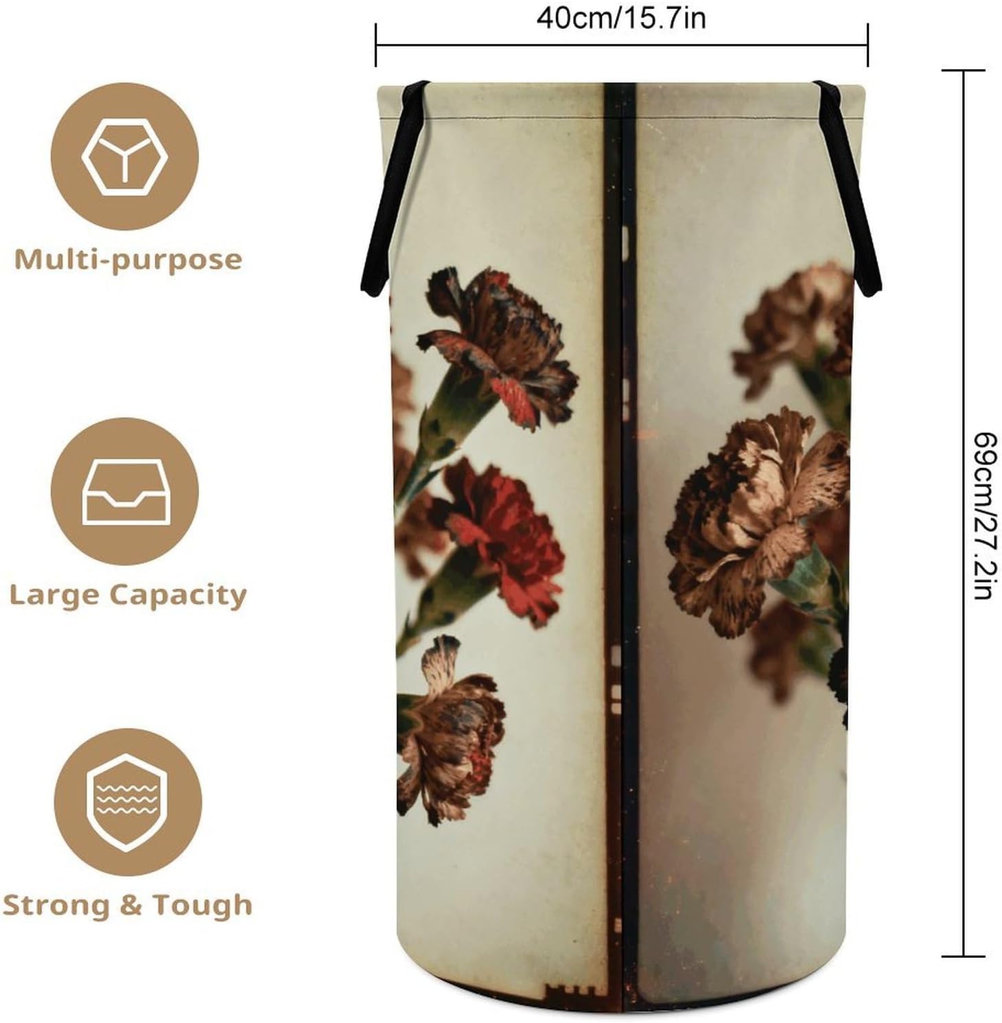 Dirty Clothes Basket Extra Large 110l Open Top Laundry Hamper With Portable Carry Handles, Foldable Waterproof Clothes Basket Spacious Laundry Bag For Bedroom Bathroom Laundry Room Dorm