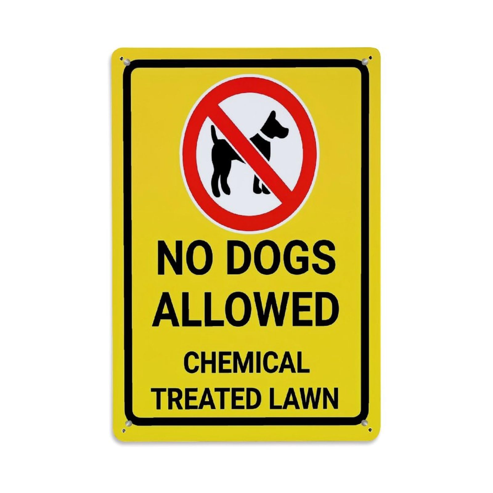 Jdfenggu Vintage No Dogs Allowed Chemical Treated Lawn Retro Metal Tin Sign, Decor Art Poster For Bar, Home, Man Cave, Kitchen, Laundry Room Gift 8X12inch