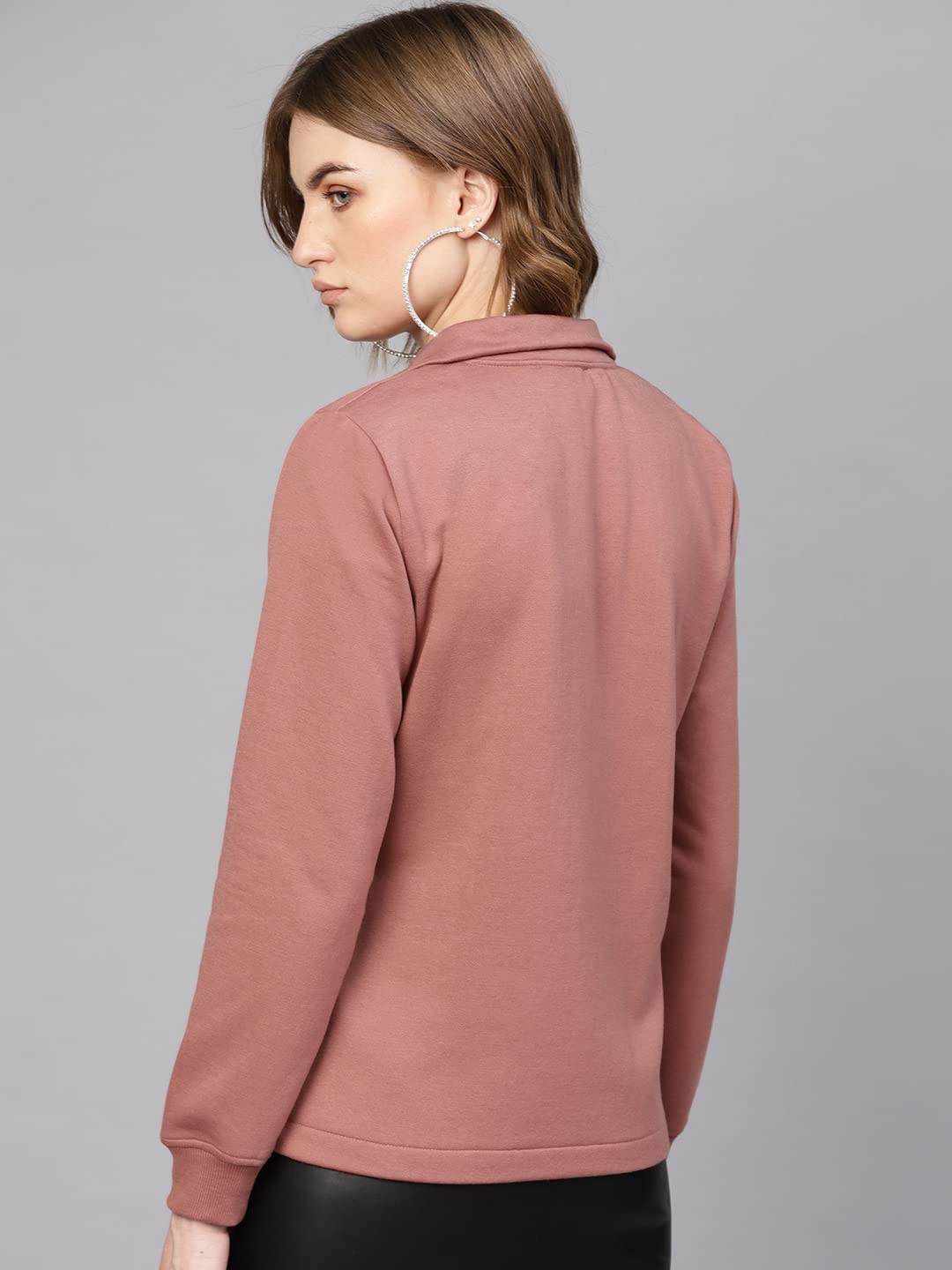 SASSAFRAS Dusty Pink Zipper Sweatshirt 1