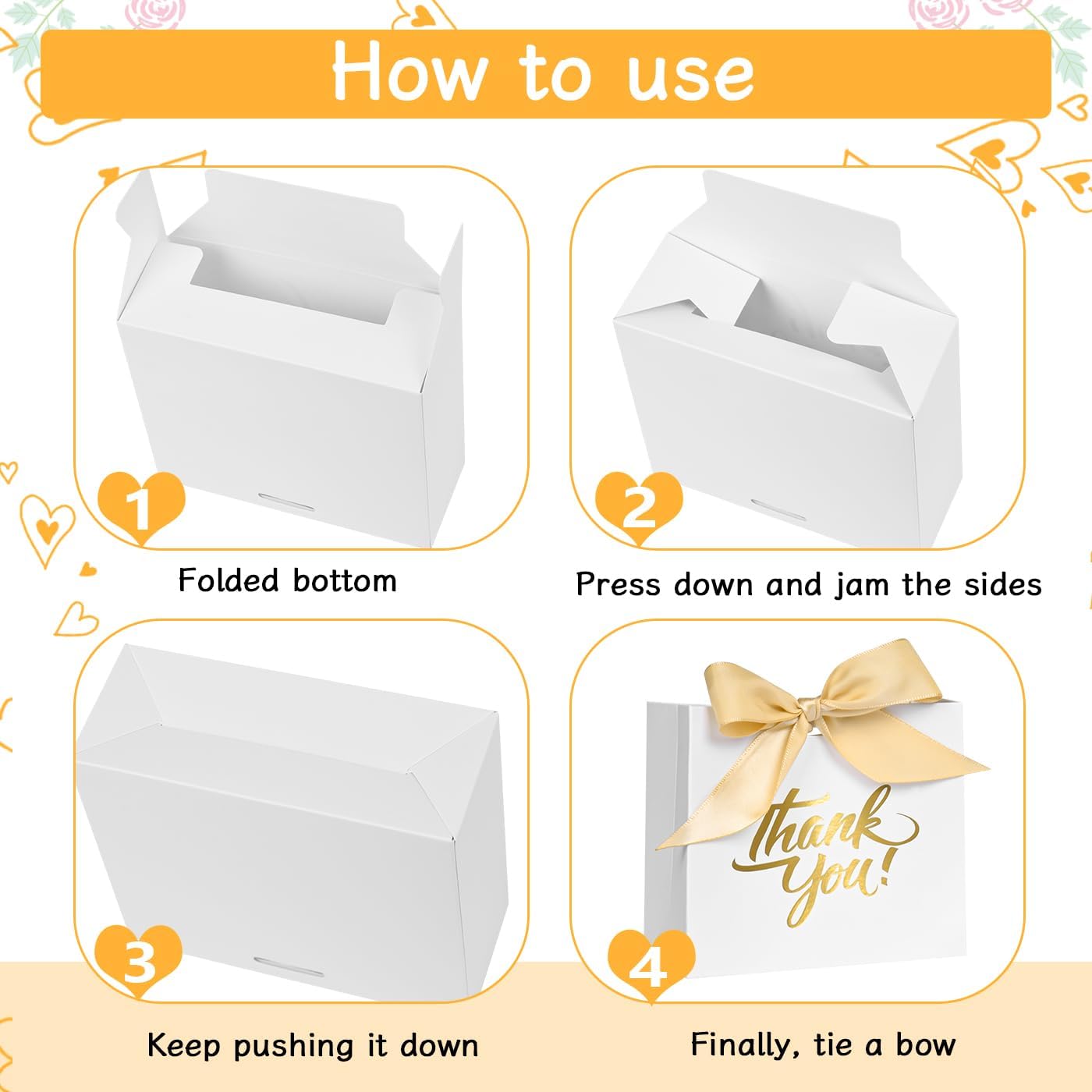 50 Pack Small Thank You Gift Bags, 4.5x1.8x3.9 Inch Mini Gift Bags with Ribbon, Baby Shower Favor Bags, White Thank You Bags, Party Favor Bags for Candy, Wedding, Bridal Showers, Birthday - Image 6