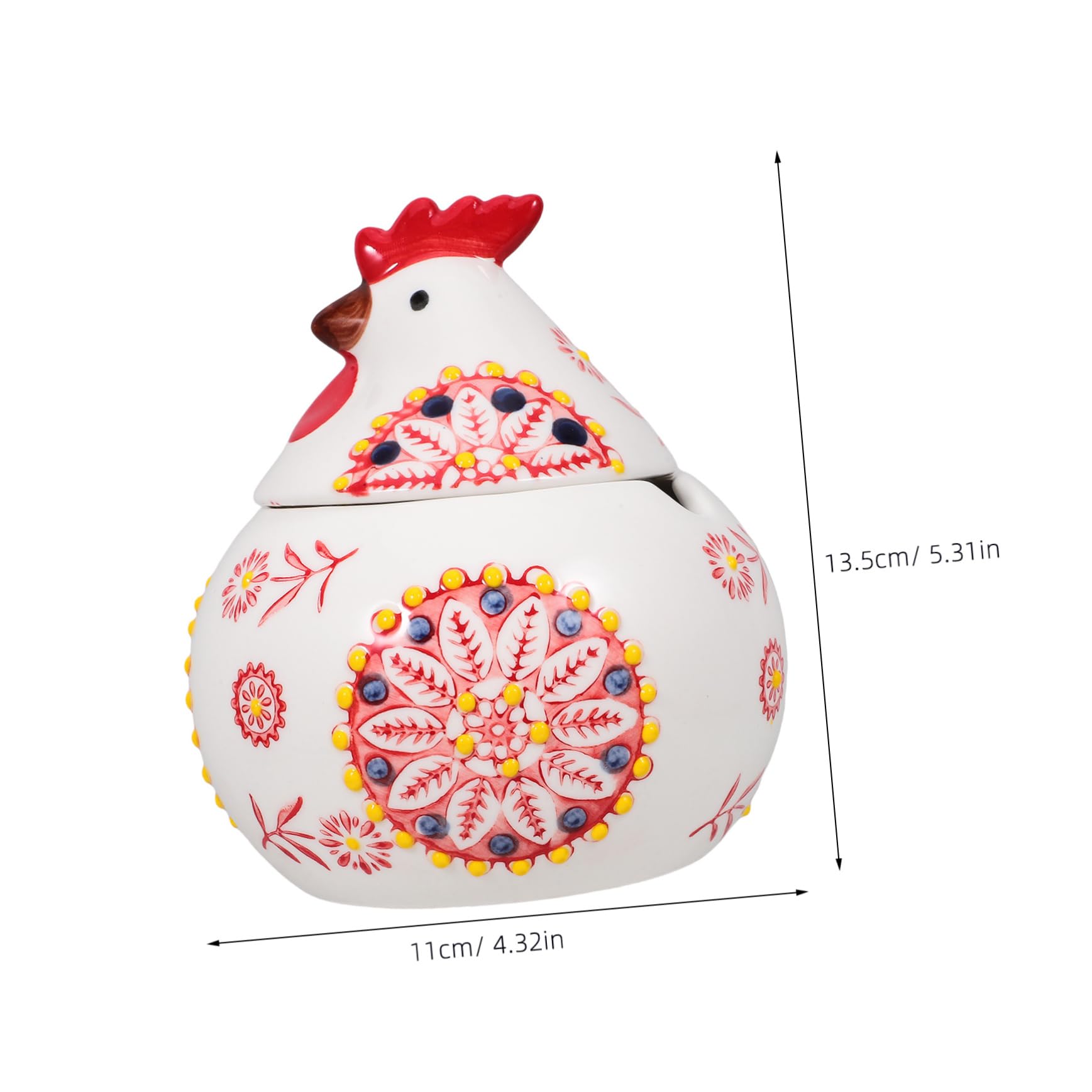 Pot À ÉPices En CéRamique Forme De Poule Avec Couvercle Pour Rangement D'Assaisonnement BoîTe À Biscuits DéCorative Pour Cuisine Snacks Et FêTes De PâQues 5.31X4.33X4.33In