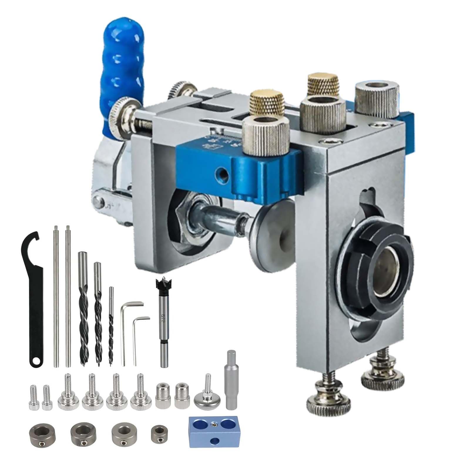Kit Di Guida Per Trapano, Kit Maschera Per Fori Tascabili 3 In 1, Guida Di Perforazione Regolabile Localizzatore Di Punzoni Strumenti Di Falegnameria, Guida Localizzatore Jig
