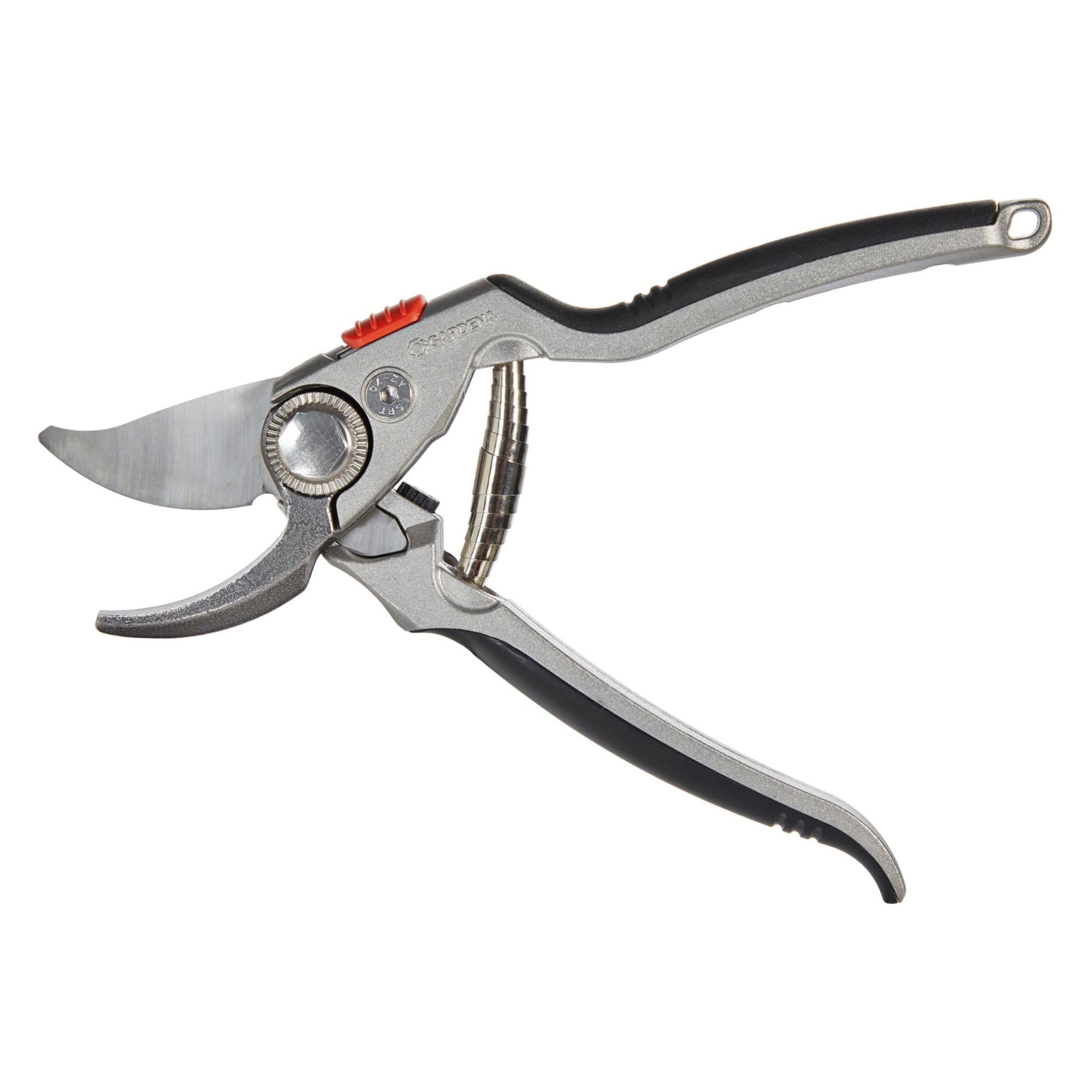 Tijeras de podar B+/L de aluminio Gardena: cortarramas premium bypass para ramas duras y tallos, robusta empuñadura de aluminio, cuchillas intercambiables, diámetro máx. de corte 24 mm (8702-20)