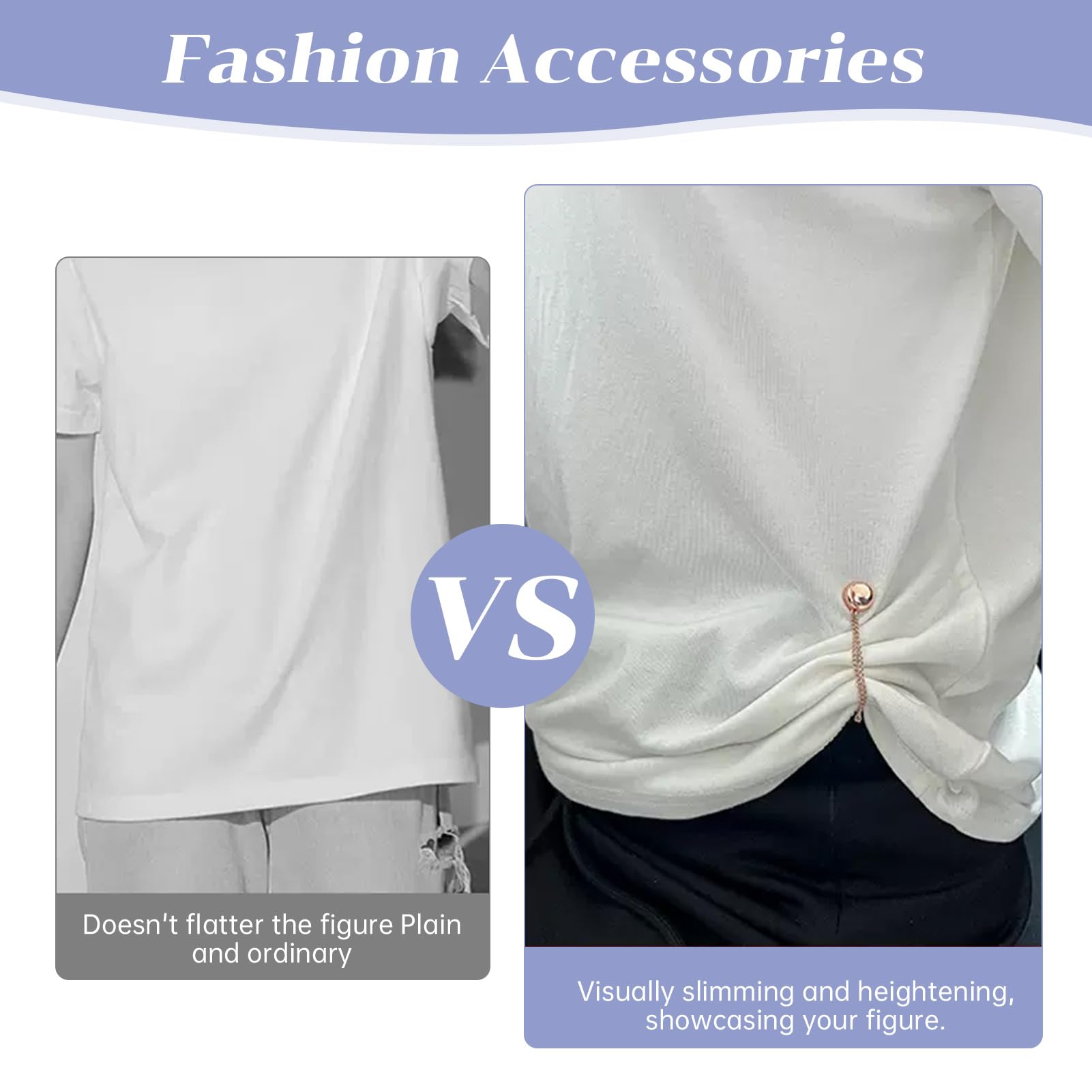 12 clips magnéticos para ropa con cadena, clips magnéticos de metal para ropa para mujer en plomizo, oro y plata, pines multiusos para ajustar el dobladillo, mangas, pantalones e hiyabs