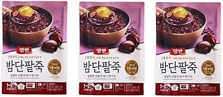 Dongwon Korean Porridge Pouch(420g): 동원 양반죽 | 밤단팥죽 3개, Sweet Red Bean, 3 Pouches