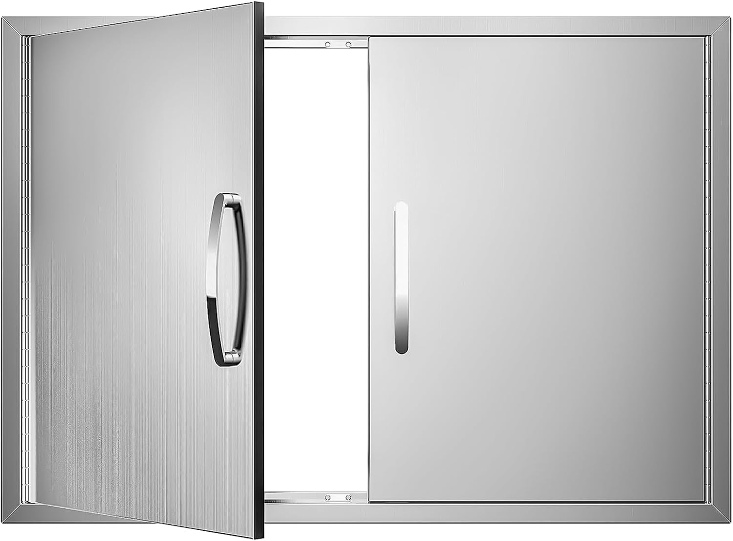 Outdoor Kitchen Doors, 24W x 24H Inch Stainless Steel Flush Mount BBQ Access Door for Outdoor Kitchen Cabinet Grill Station or BBQ Island