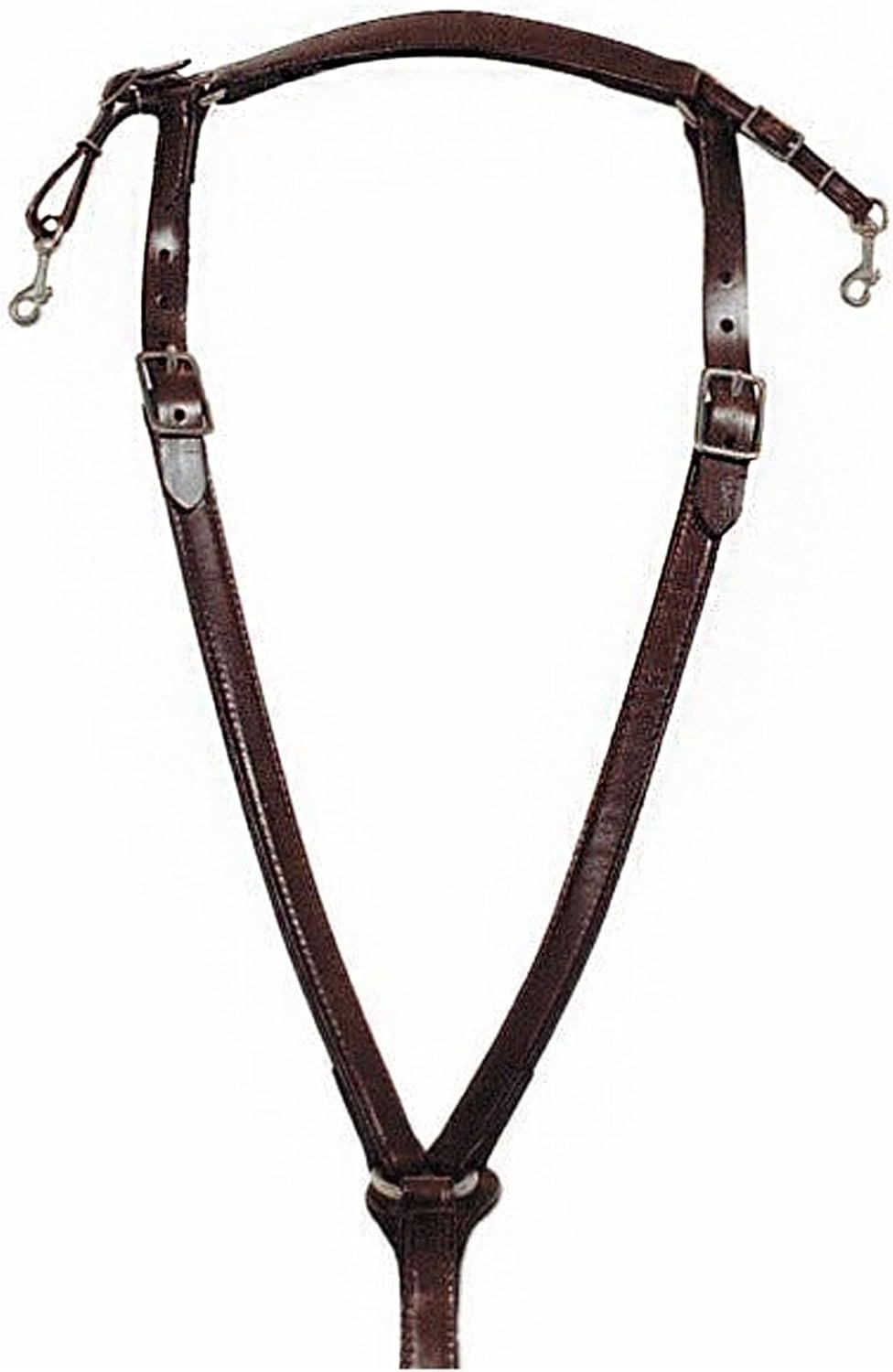 Circle Y Trail Cob Classic Over Neck Breast Collar for Pony | 1" Double Leather Ply, Smooth Tooling, Chrome Over Brass Hardware | Durable Western Horse Tack