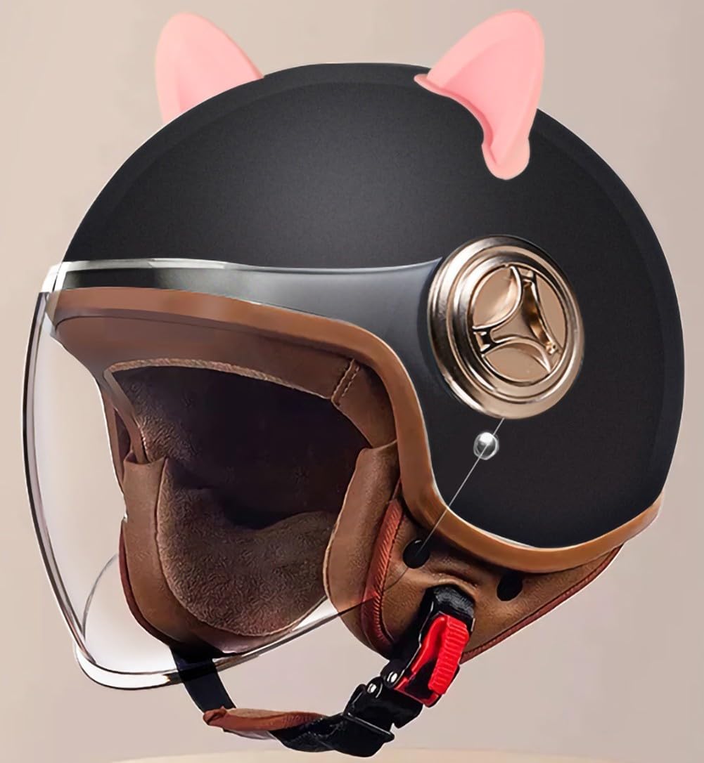 Amazon.co.jp: 猫耳オートバイハーフヘルメット男性女性フィット