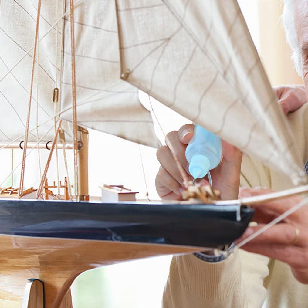 Srutueo 10Pcs 30Ml Plastic Squeezable Tip Applicator Bottle Refillable Dropper Bottles with Needle Tip Caps for Glue DIY