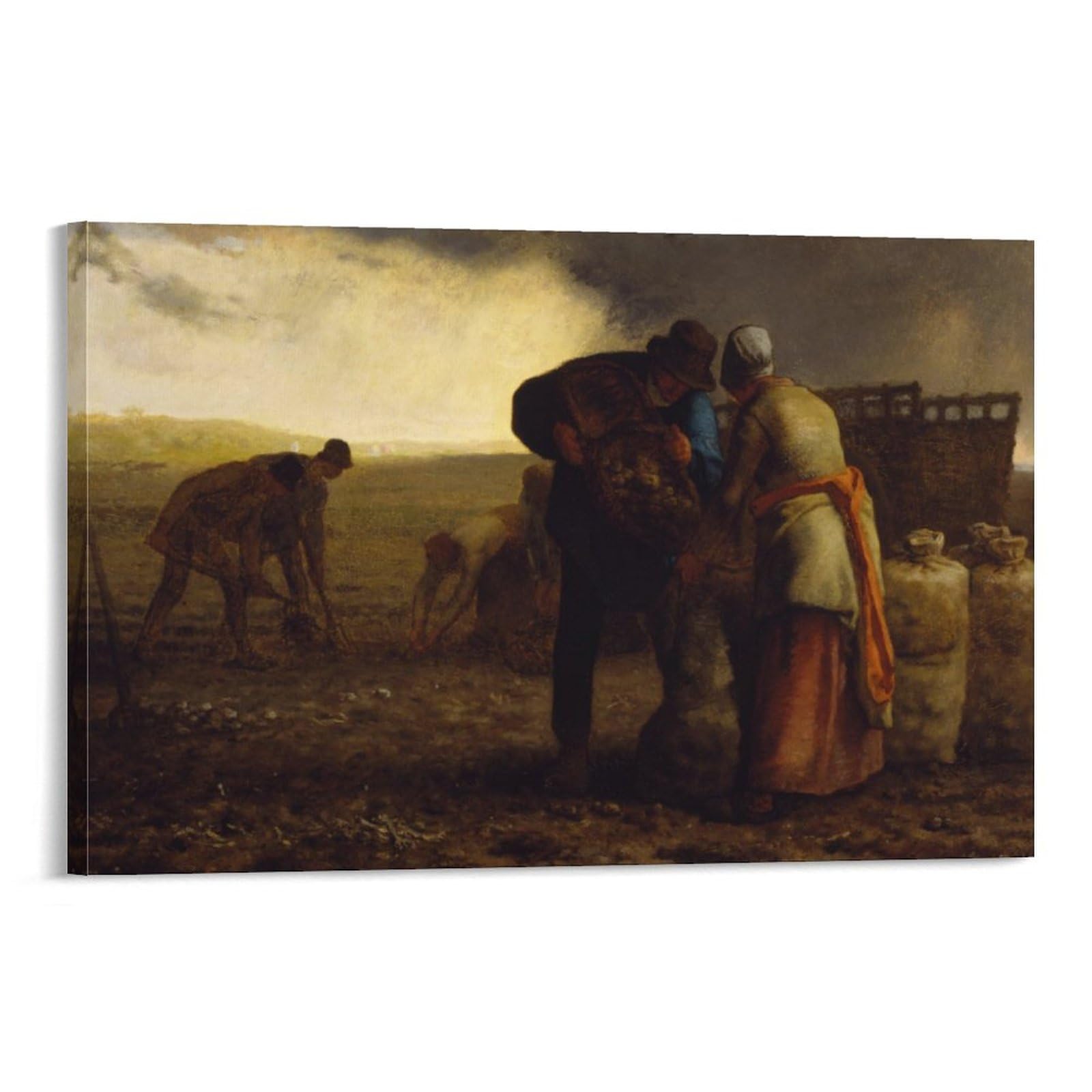BACION Jean-Francois Millet Harvesting Potatoes Oil Paintings Reproduction Modern Giclee Canvas Print Artwork Pictures on Canvas Wall Art for Home Office Decorations