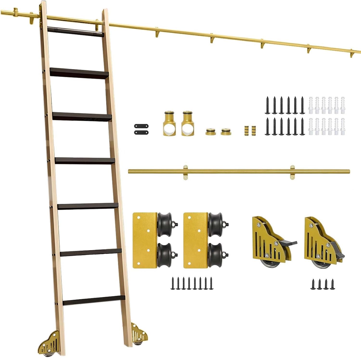 Kit quincaillerie échelle coulissante rail rond et extension loft