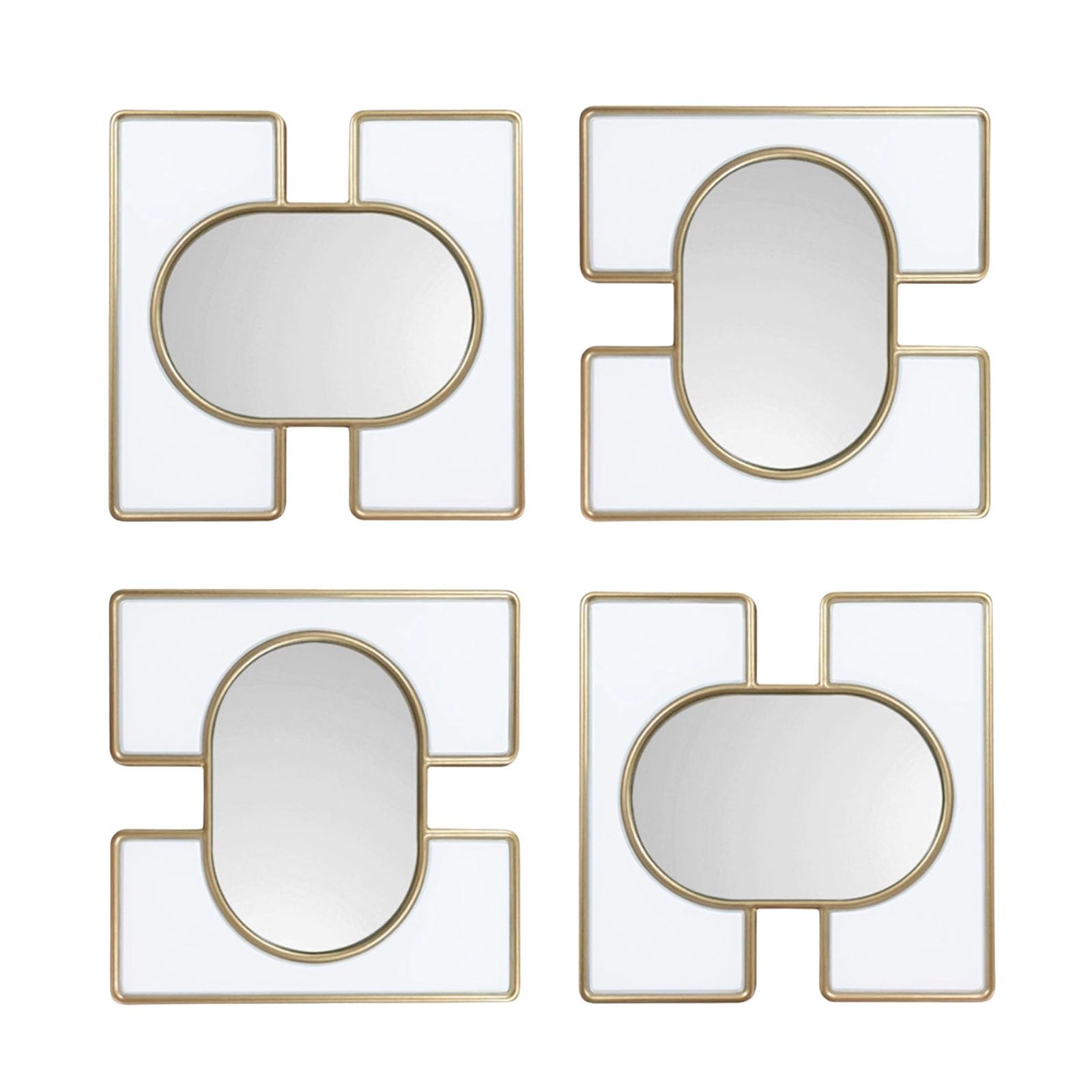 DAJIAYIQI Mirrors for Wall Decor, Modern Mirror Decorative Wall Sculpture Home Decoration for Living Room, Office, Bedroom(4pcs)