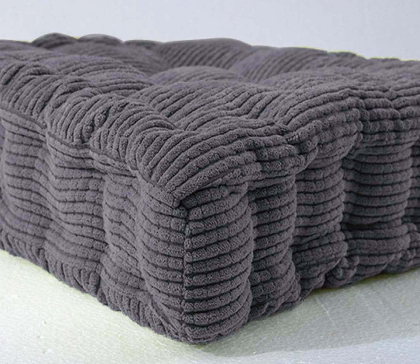 Cuscino rialzo per poltrona, in velluto a coste, spessore 8-10 cm, 45 x 45 cm, per casa, ufficio, giardino e auto, opzioni multicolori, grigio scuro, comfort per interni ed esterni