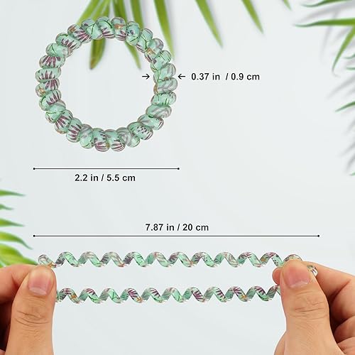 Miniatura 5 de JessLab Lazos para el cabello en espiral, 10 lazos para el cabello en espiral surtidos sin rastro, bonitos soportes de cola de caballo de plástico,