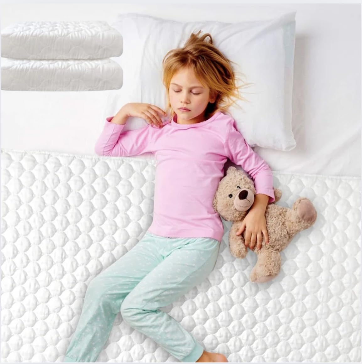 Toddler Mattress Pads - 2 Pack, XL Bed Pads for Potty Training Kids, Toddler Pee Pads for Bed, Bed Pee Pads, Pee Mats for Kids, Waterproof, Washable, Reusable, Leakproof