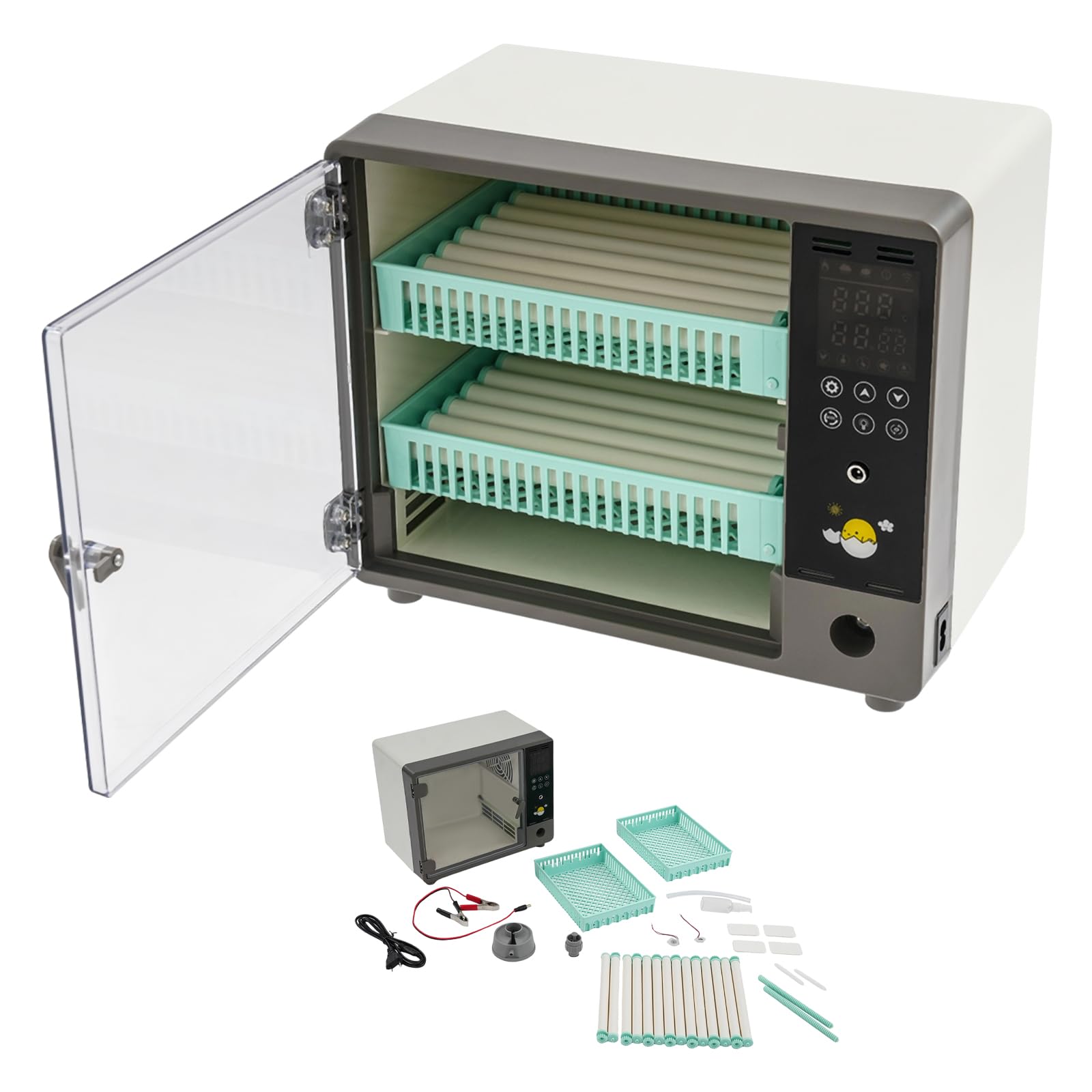 24 Eier Desktop Automatische Brutmaschine, Eierbrutmaschine, Incubator Rechteckig, Vollautomatische Brutmaschine, für 24 Eier Eierbrutmaschine mit Stromversorgung