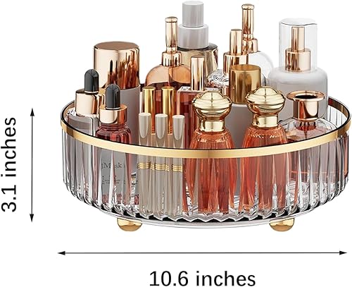 Miniatura 6 de Lazy Susan Organizador  Organizador de tocadiscos, giratorio para cocina, gabinete, despensa, mesa, nevera, baño, encimera, tocador (gris)