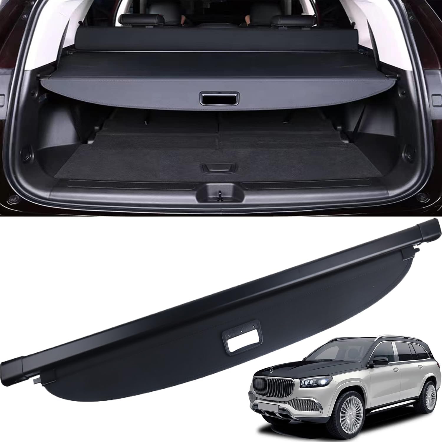 MUCO New Cargo Cover for GL GLS 350 450 500 550 2013 2014 2015 2016 2017 2018 2019 Retractable Black Rear Trunk Shade Luggage Security Cover-Retractable Trunk Cover