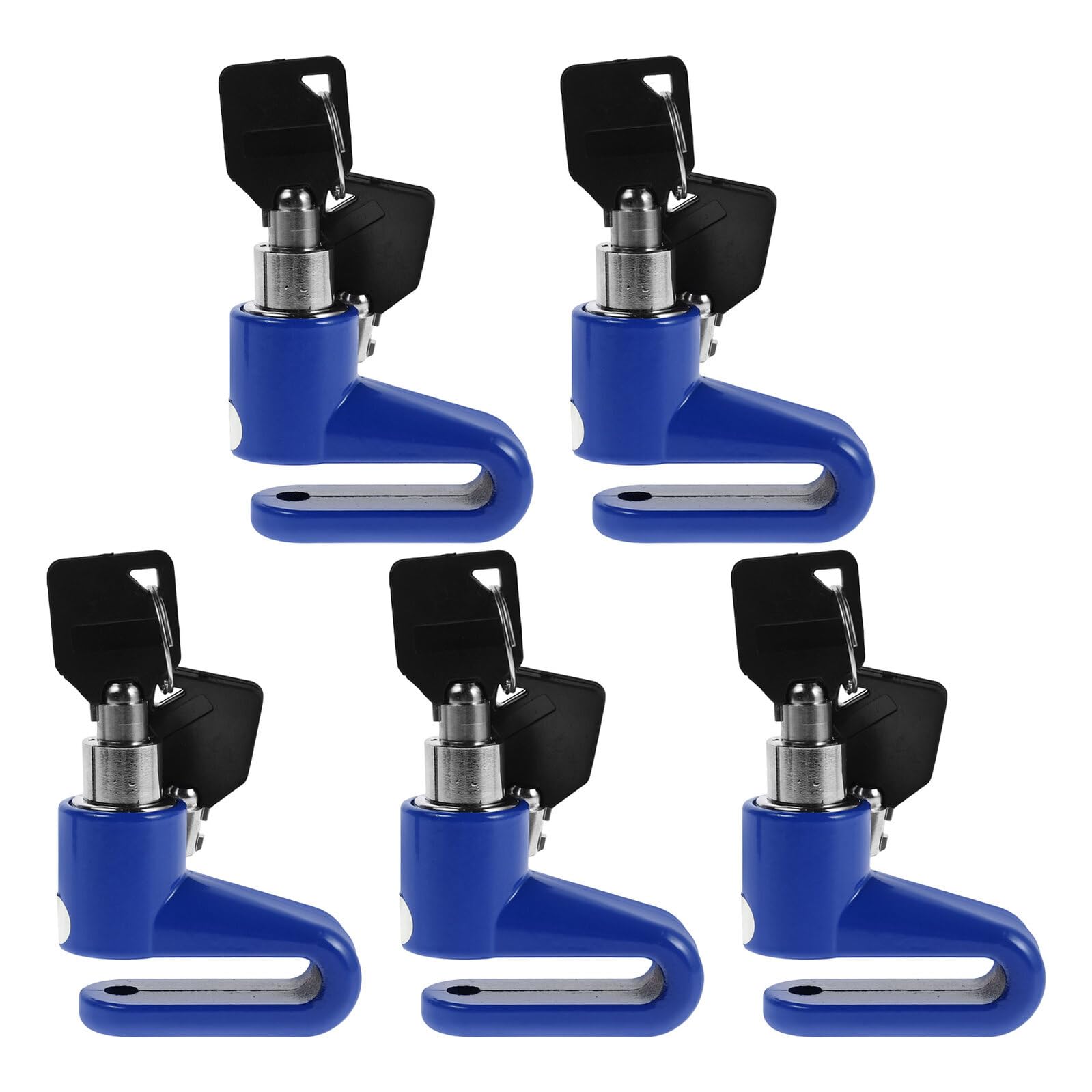 Lucchetto a Disco Antifurto per Freno Bici e Moto, 5 Pezzi Blu | Plastica Leggera, Protezione Antifurto Rinforzata, Uso Esterno, Compatibile Bici da Strada e Mountain Bike