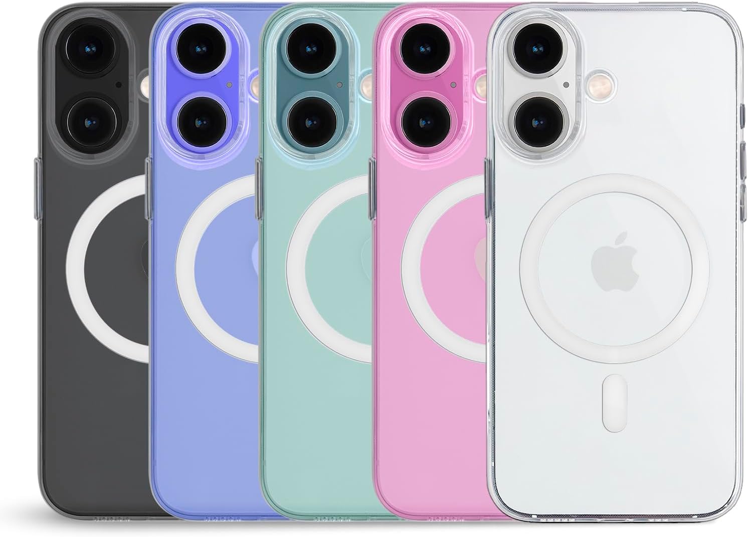 totallee Clear Case for iPhone 16 with Extra Grip, Slim Magnetic iPhone 16 with Built-in Magnets (Clear Grip)