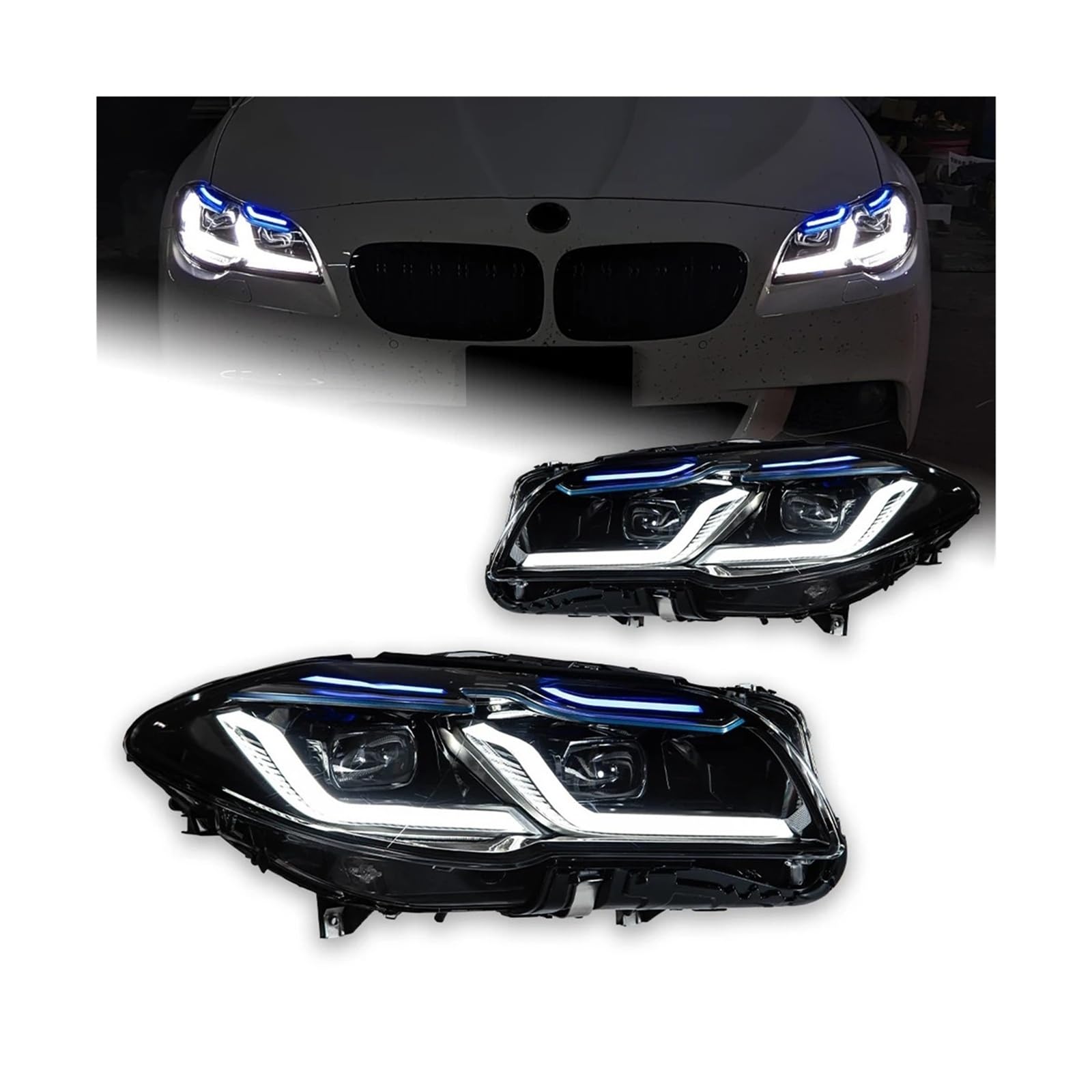 Car Lights Compatible For BMW F10 F18 5 Series 2011-2016 LED Auto Headlight Assembly M5 Competition LHD RHD Accessories(For 10-13 Xenon,LHD)