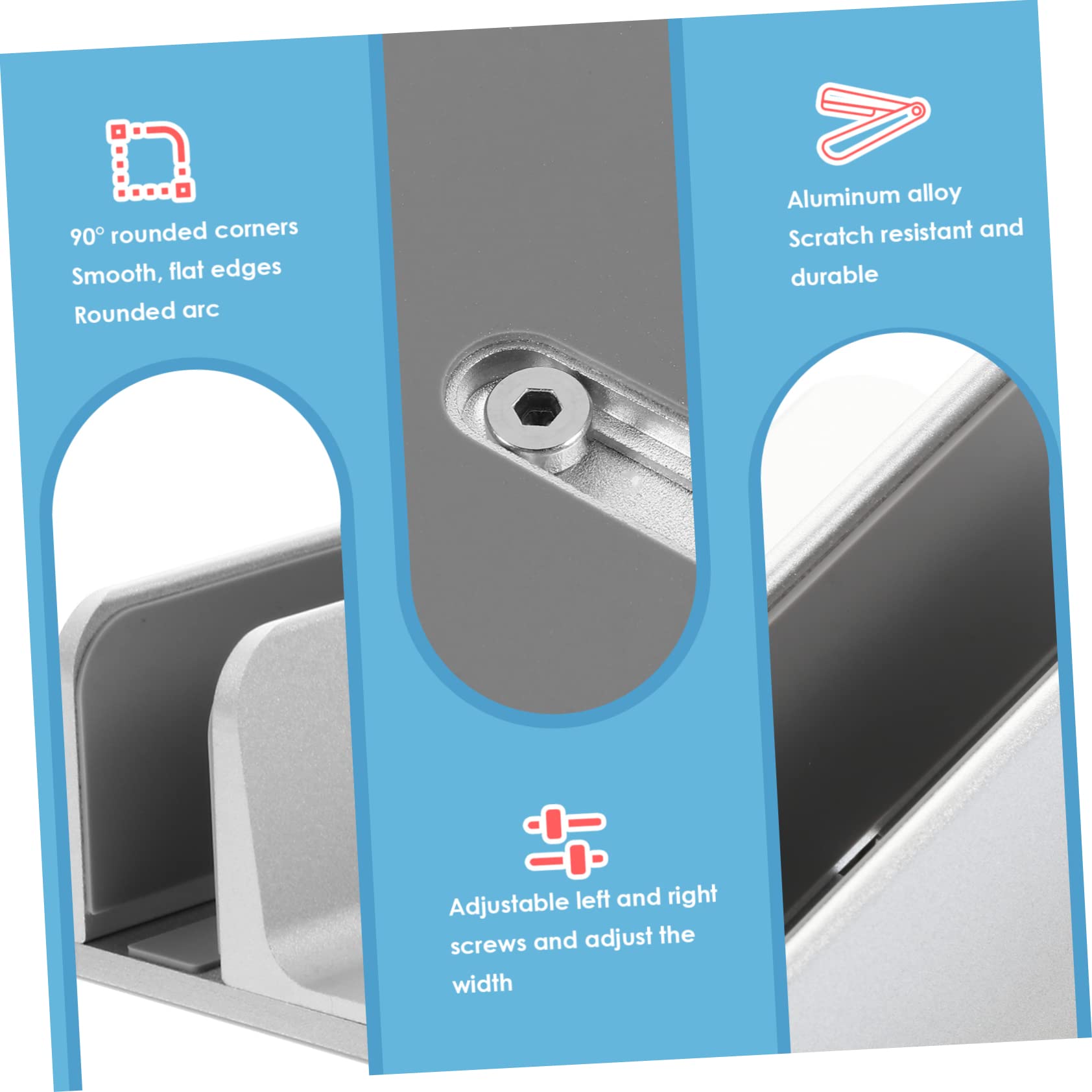 SHINEOFI Supporto Verticale Per Laptop in Lega Di Alluminio Supporto Da Tavolo Slot Per Laptop e Tablet Organizza Scrivania Contenitore Multiuso
