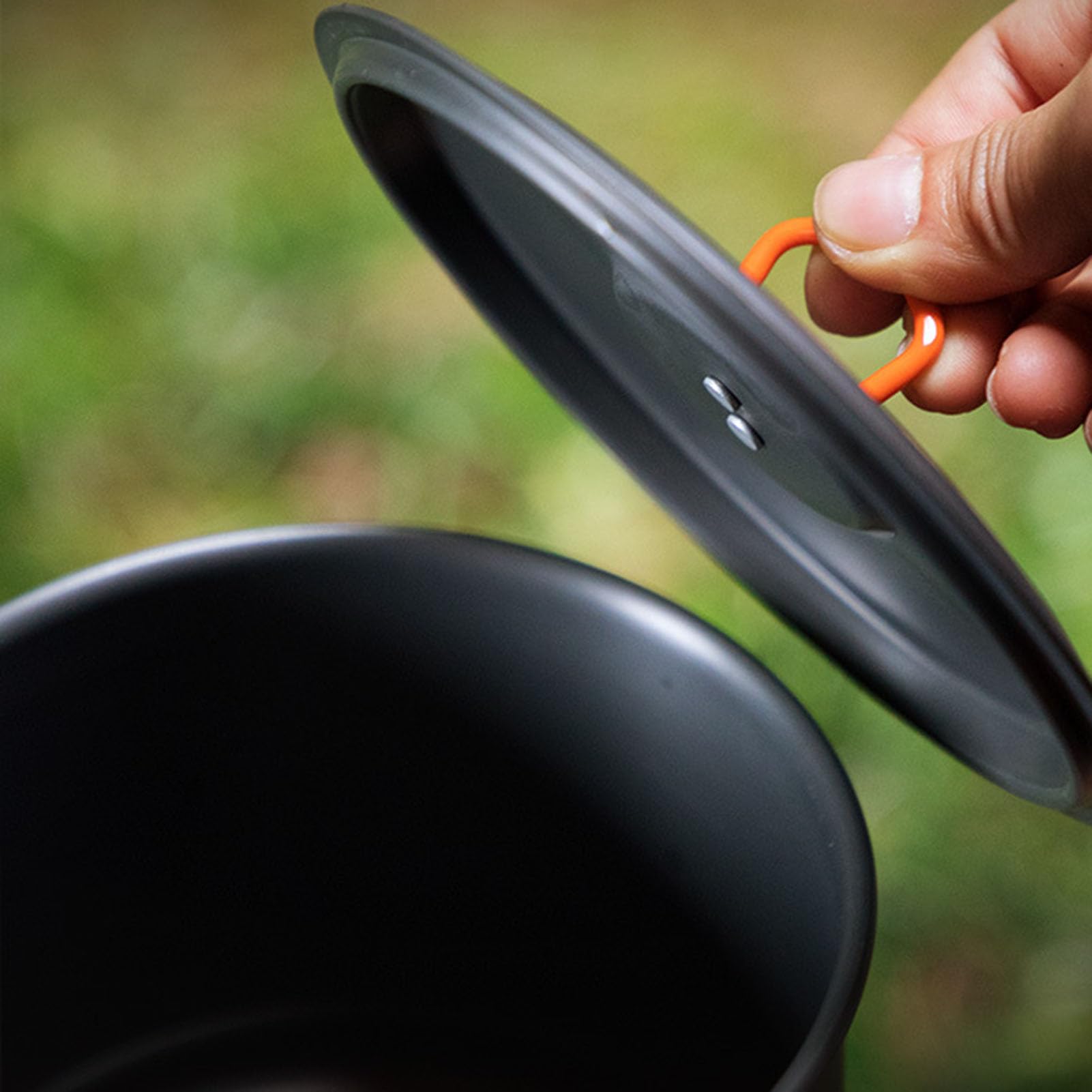 Olla de Senderismo Estufa Portátil De 1,5 L Para Senderismo | Equipo De Cocina Para Fogata para Familia y Amigos Senderismo Acampada Picnic al Aire Libre