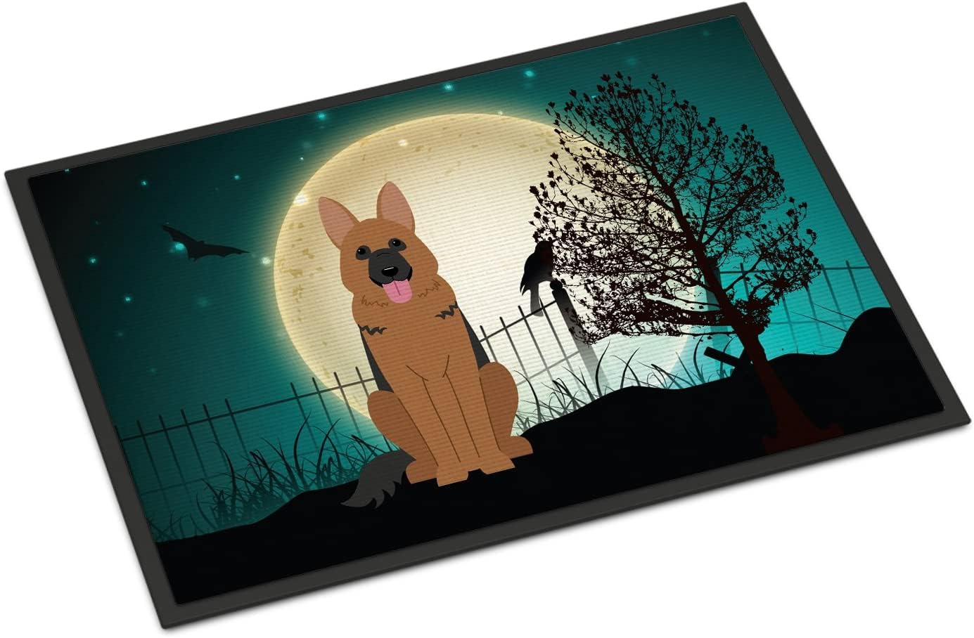 Paillasson de bienvenue d'Halloween pour les amoureux des chiens qui aiment leur berger allemand