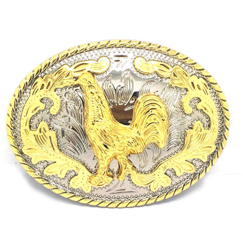 KDGWestern cowboy belt buckle for belt accessories Custom buckle (Golden Rooster)