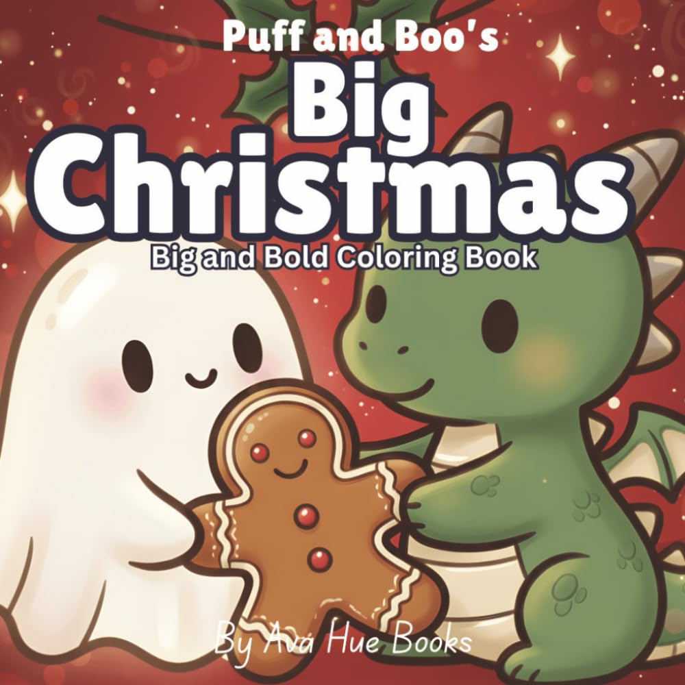 Puff and Boo's Big Christmas: 50 Big Bold Coloring Pages