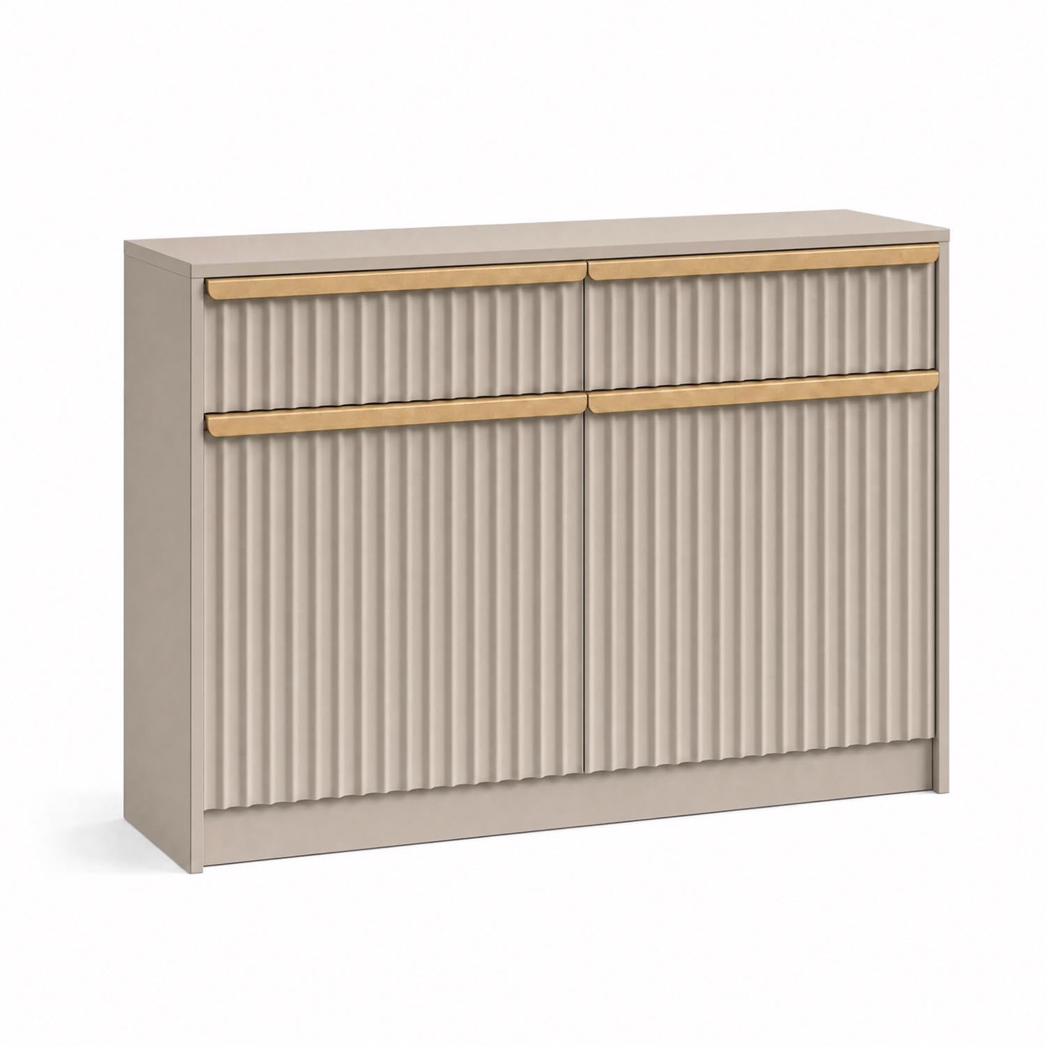 FWStyle Lania 2 Door 2 Drawer Sideboard Hallway Storage Cabinet, Putty