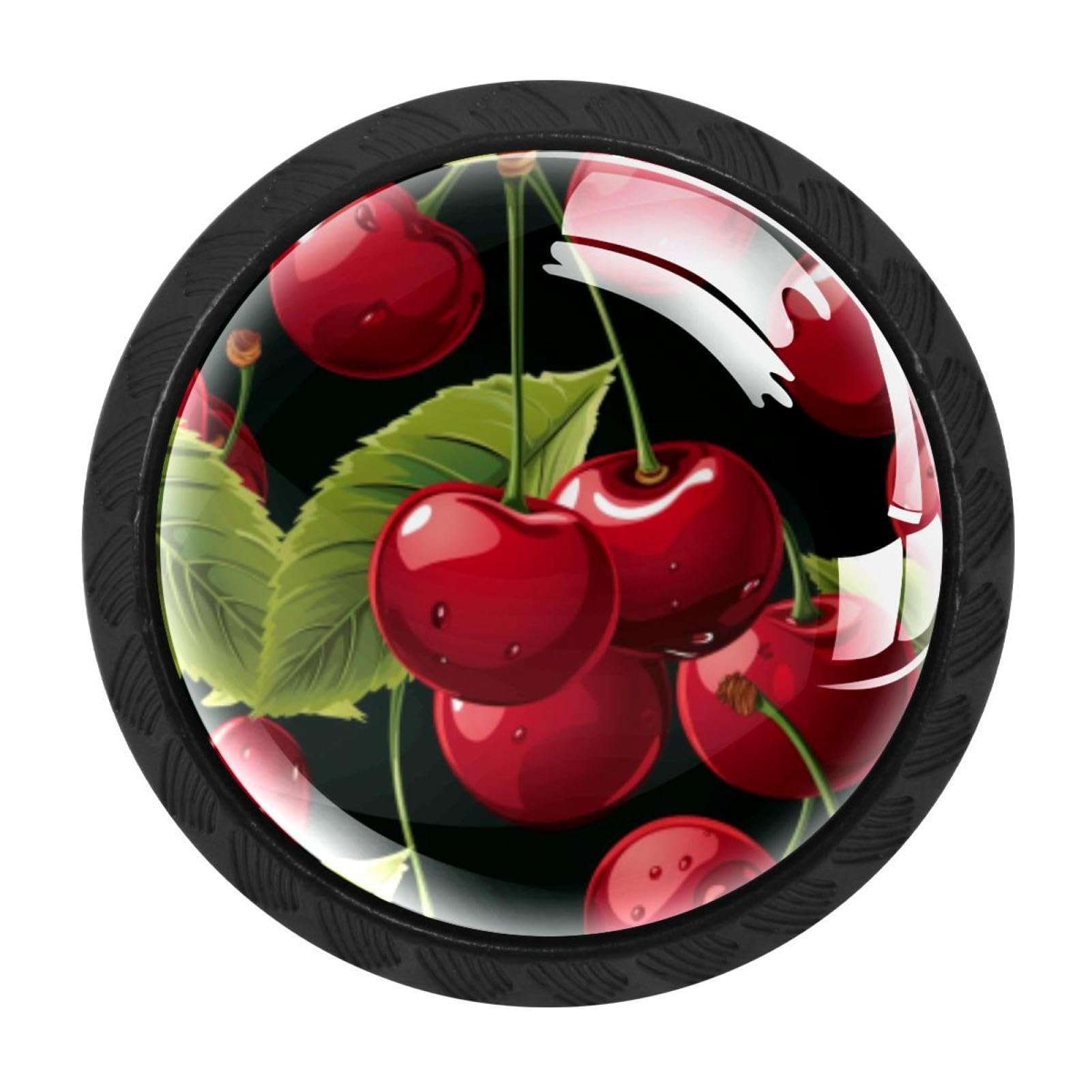 CHENZZZZ 4 Pieces Round Cabinet Knobs Rustic Dresser Knobs, Drawer Cupboard Wardrobe Cabinet Pulls Handles Hardware for Home Kitchen Furniture, Cherry
