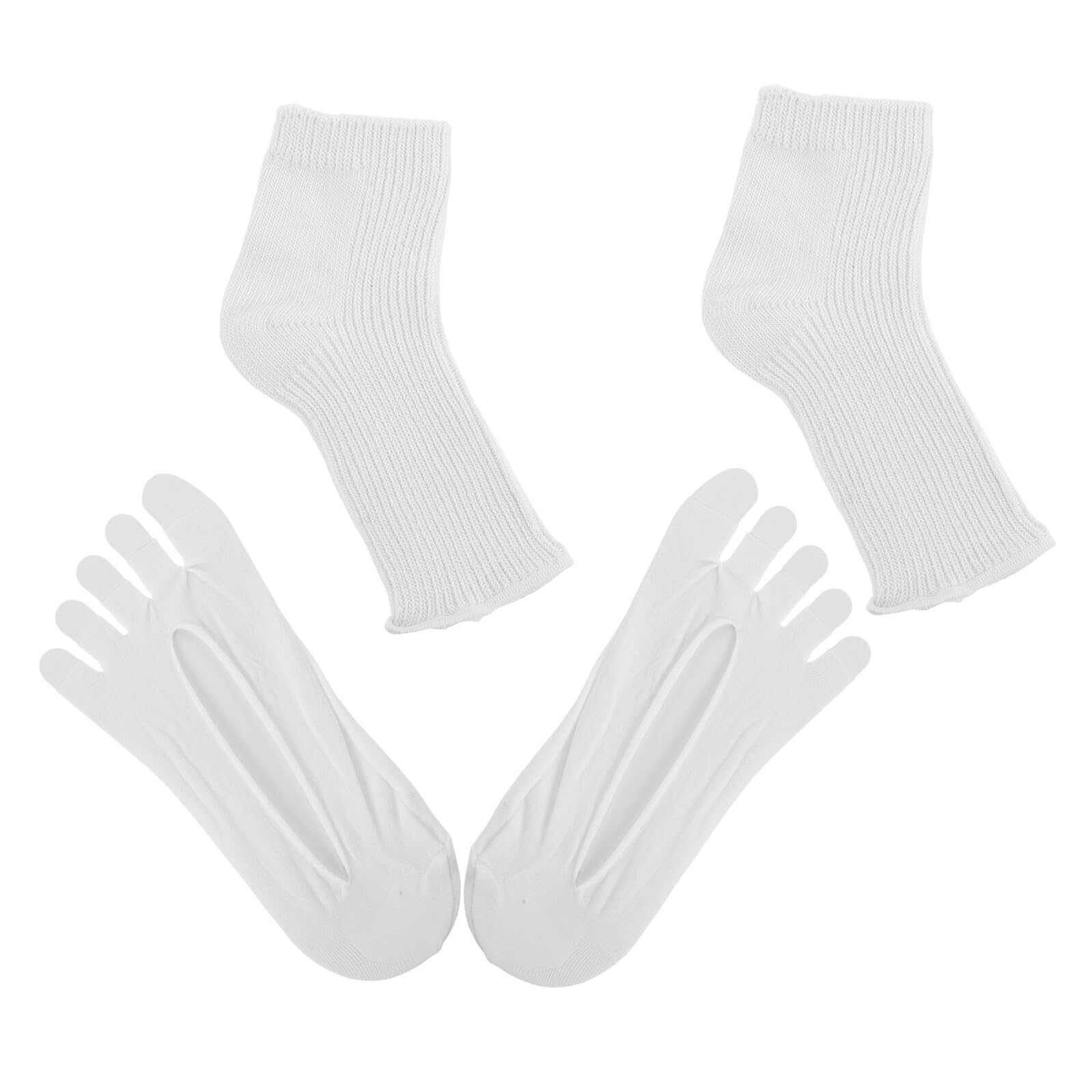 2 Pezzi Calzini Protezione UV per Pedicure Gel Piedi, Copripiedi Bianco Design Rapido senza Cuciture, per Esposizione a Lampada Unghie