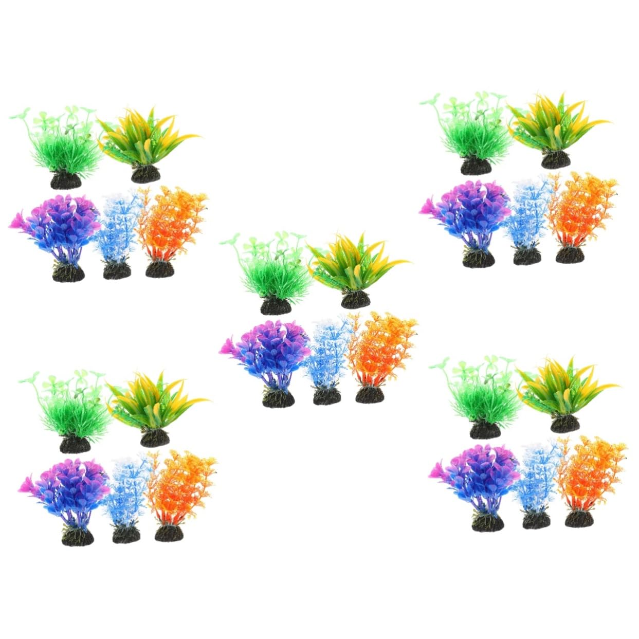 IMIKEYA 5 Set Piante Acquatiche Artificiali Realistiche per Acquari Decorazioni per Acquatici Design Leggero E Facile da Posizionare 5 Pezzi*5