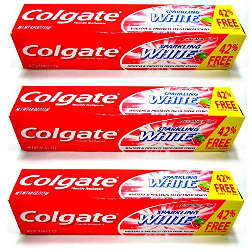 (pacote com 3) Pasta de dente em gel de canela branca brilhante Colgate 118 ml