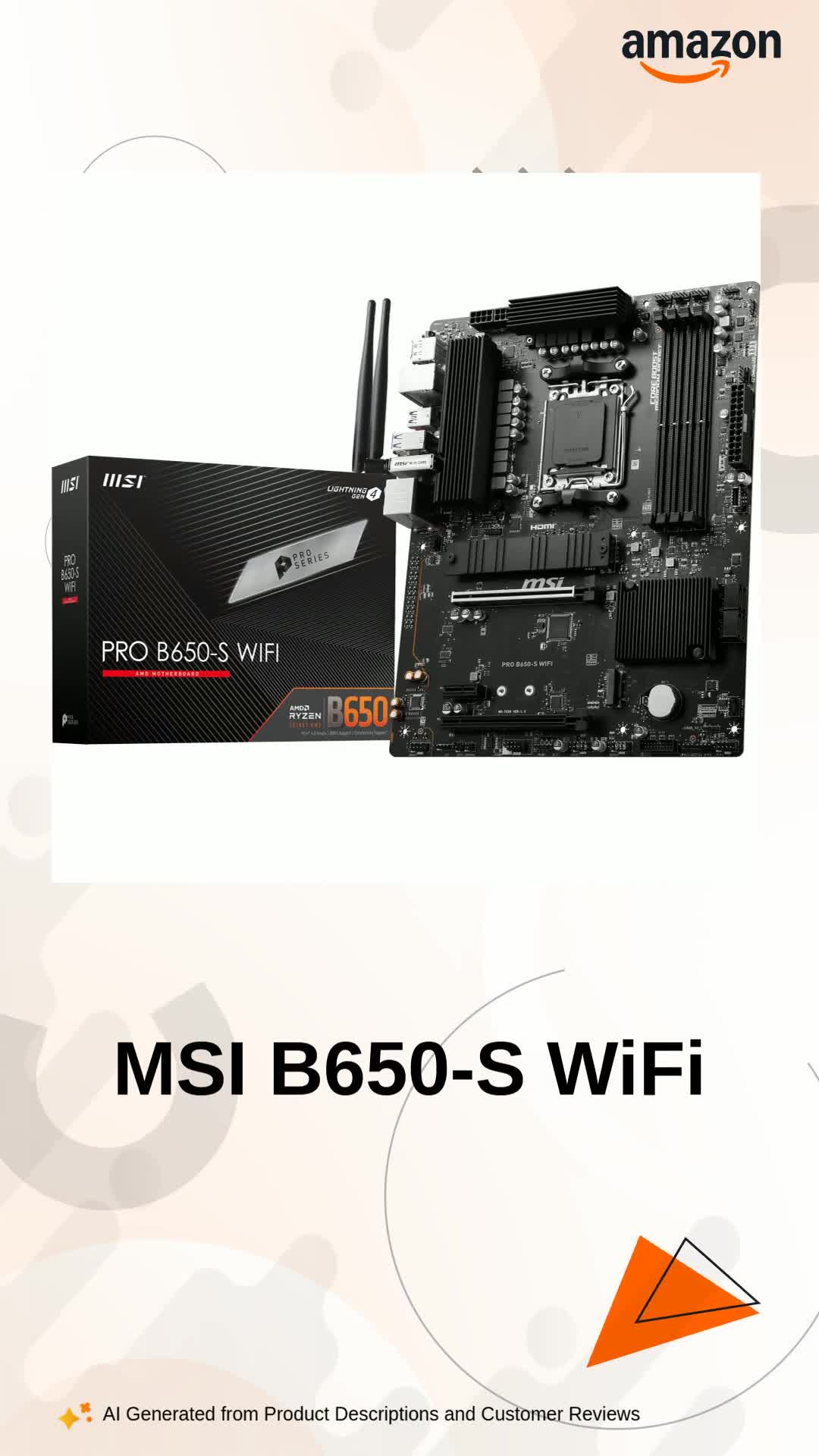 MSI Pro B650-S WiFi Carte mère ATX AMD Ryzen AM5