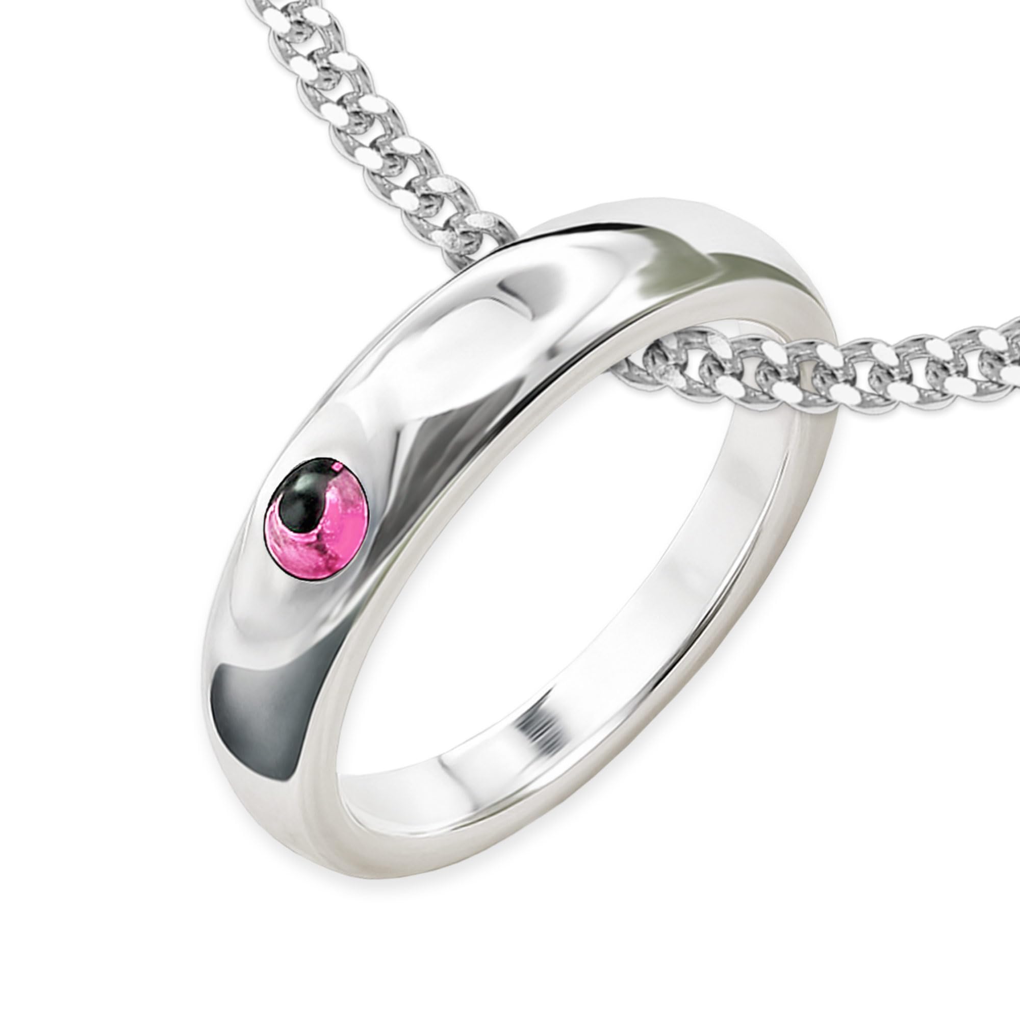 CLEVER SCHMUCK Mädchen Taufkette Silber Taufring + Zirkonia rosa glänzend & Panzerkette 36 cm STERLING 925 Taufgeschenk im Etui