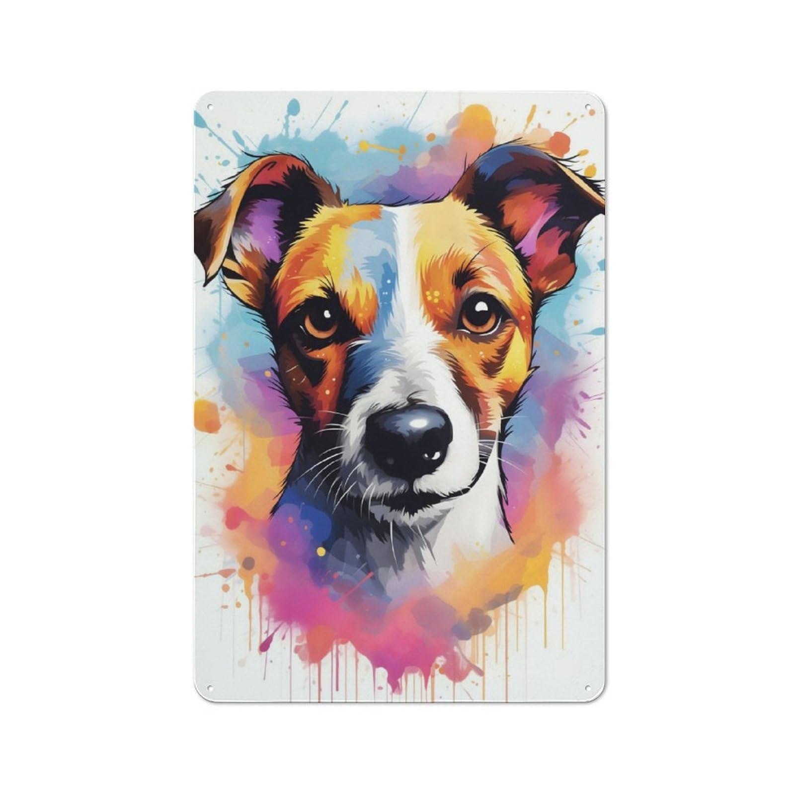 Junmoney Jack Russell Terrier Vintage Metal Plaque 30X20cm For Kitchen Or Home Bar, For Vintage Wall Decor Fans, For Garage And Workshop Walls