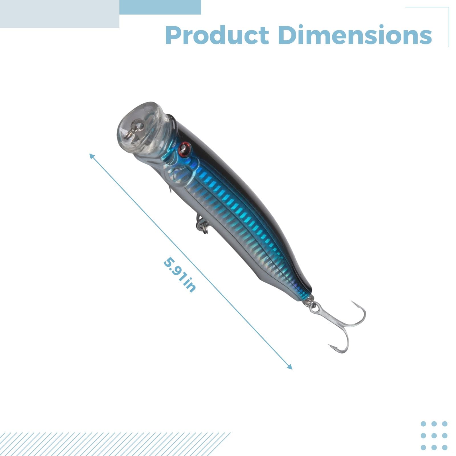 Leurre de 15 cm pour thon d'eau salée GT Popper Head Streamlined, Topwater pour thon, marlin, GT, Kingfish, Barramundi