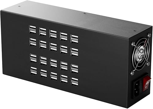 Estación de carga para múltiples dispositivos, concentrador de carga USB 40 en 1, estación de carga USB de 40 puertos de 300 W, estación de carga