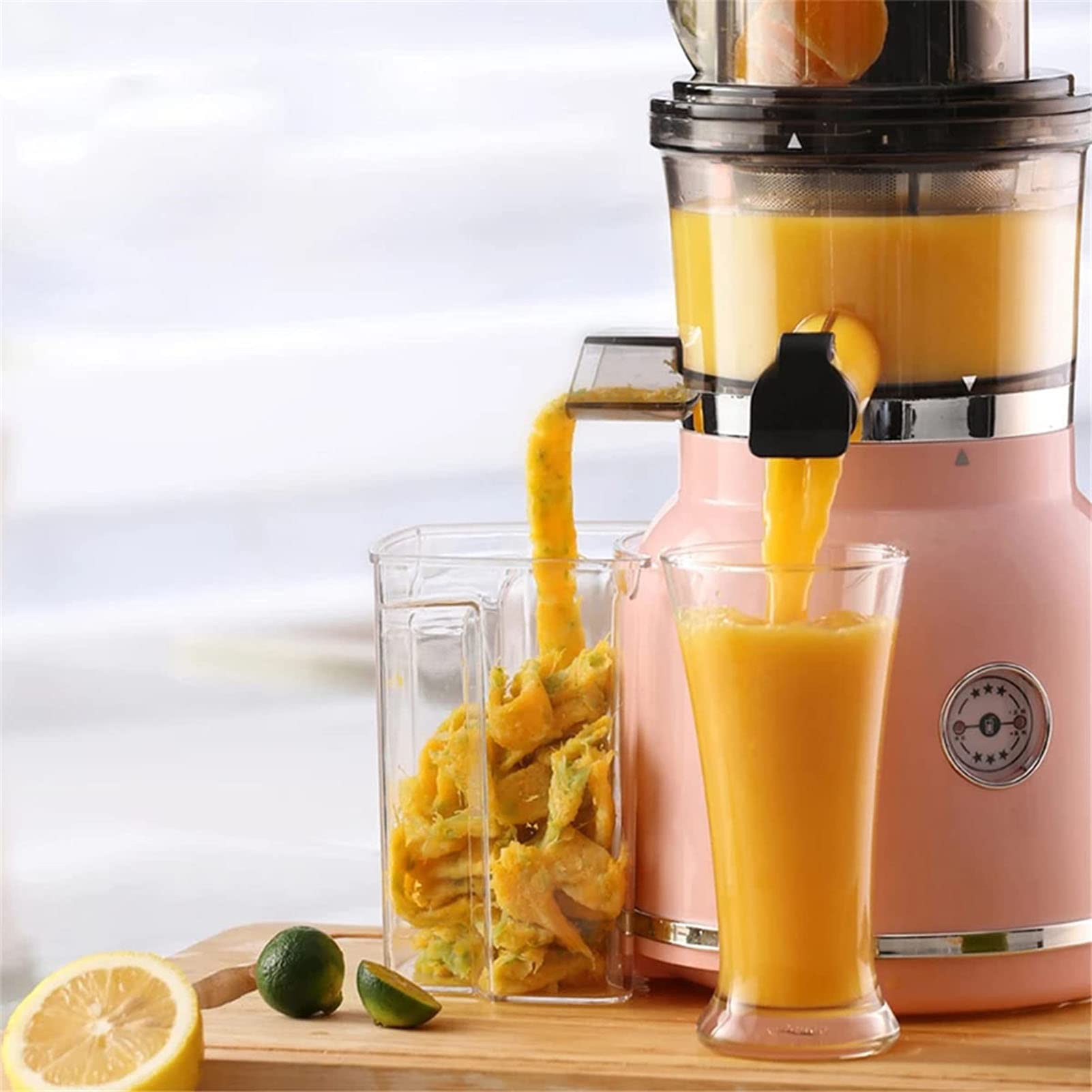 Máquina exprimidora, exprimidor lento de ranura ancha para exprimidor nutritivo de frutas y verduras, exprimidor de prensa en frío en espiral sin BPA, exprimidor masticable para verdu