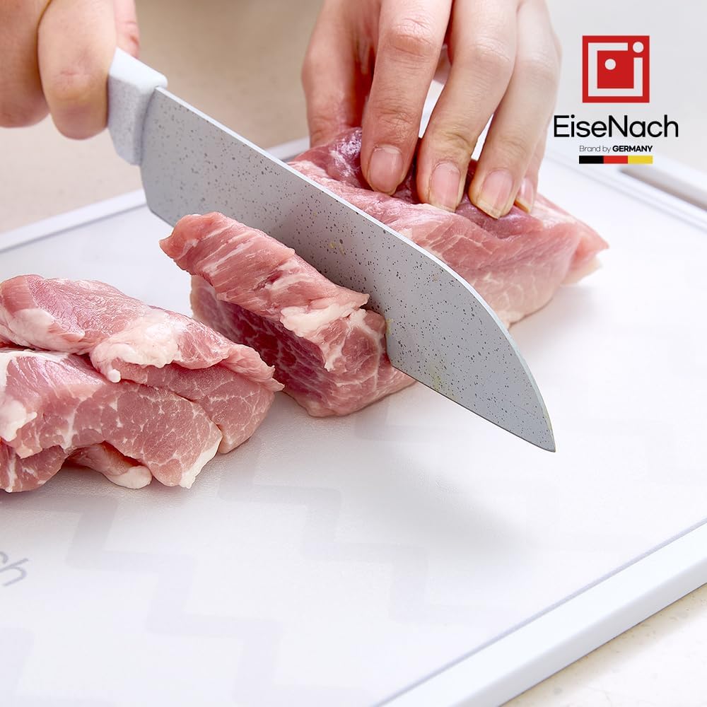 EiseNach Korean Double-Sided Cutting Board – BPA-Free, Non-Slip, Dishwasher Safe Kitchen Chopping Board for Meat, Vegetables & Fish | Knife Mark Resistant, Easy to Clean, Made in Korea
